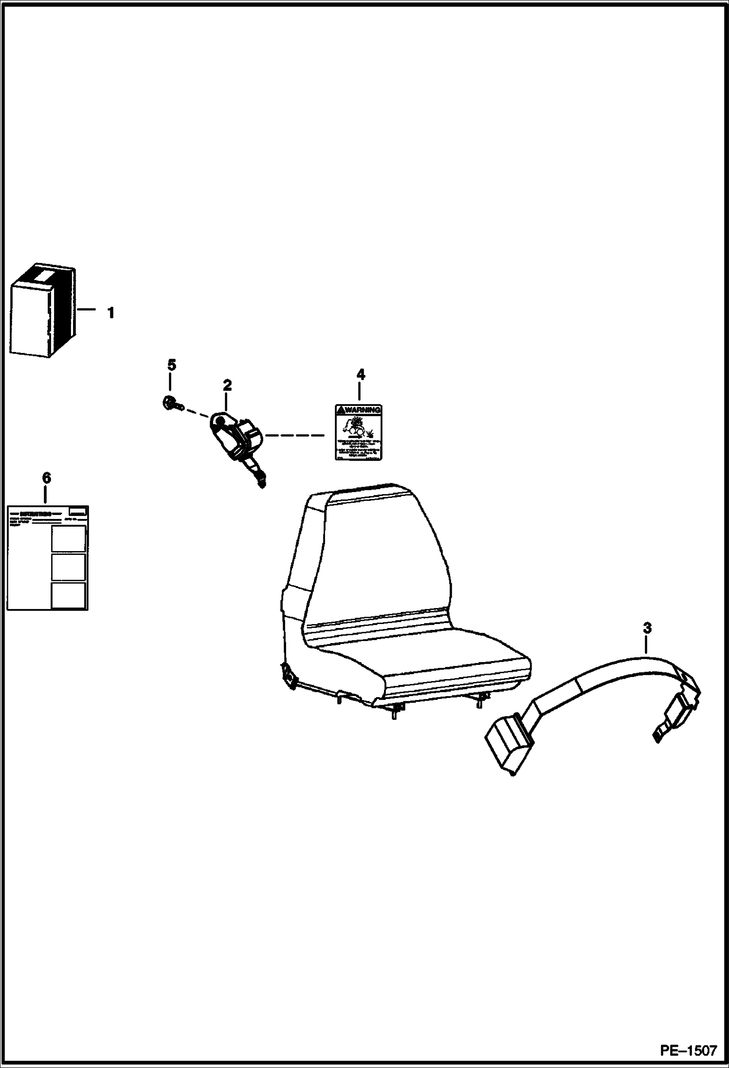 Схема запчастей Bobcat S-Series - SEAT BELT (Three Point Retractable) ACCESSORIES & OPTIONS