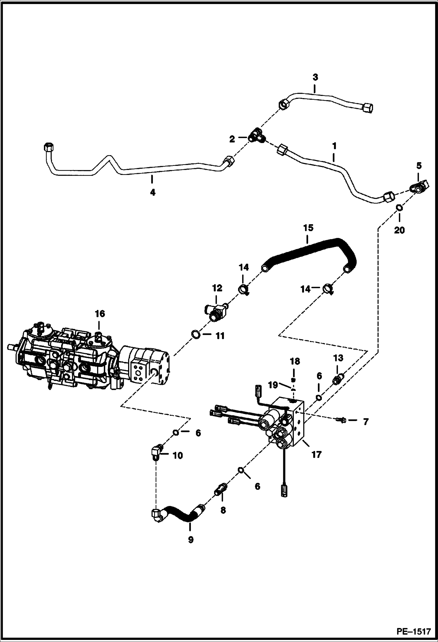 Схема запчастей Bobcat 700s - HIGH FLOW HYDRAULICS (S/N 517621199 & Above, 518112469 & Above, 519024162 & Above, 519212517 & Above) HIGH FLOW HYDRAULICS