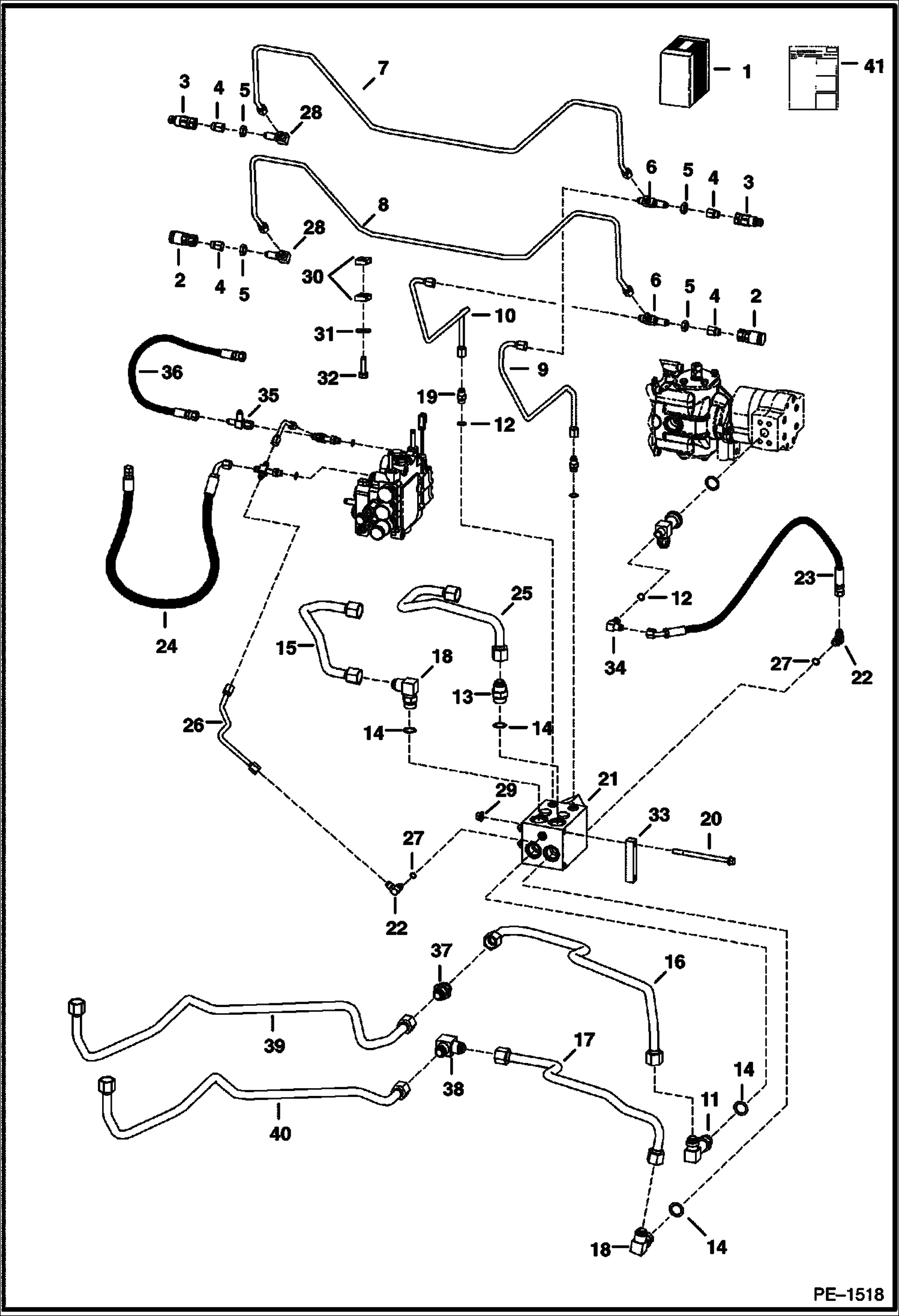 Схема запчастей Bobcat T-Series - REAR AUXILIARY (S/N 5193 12092-15699, 5194 11187-12349) ACCESSORIES & OPTIONS