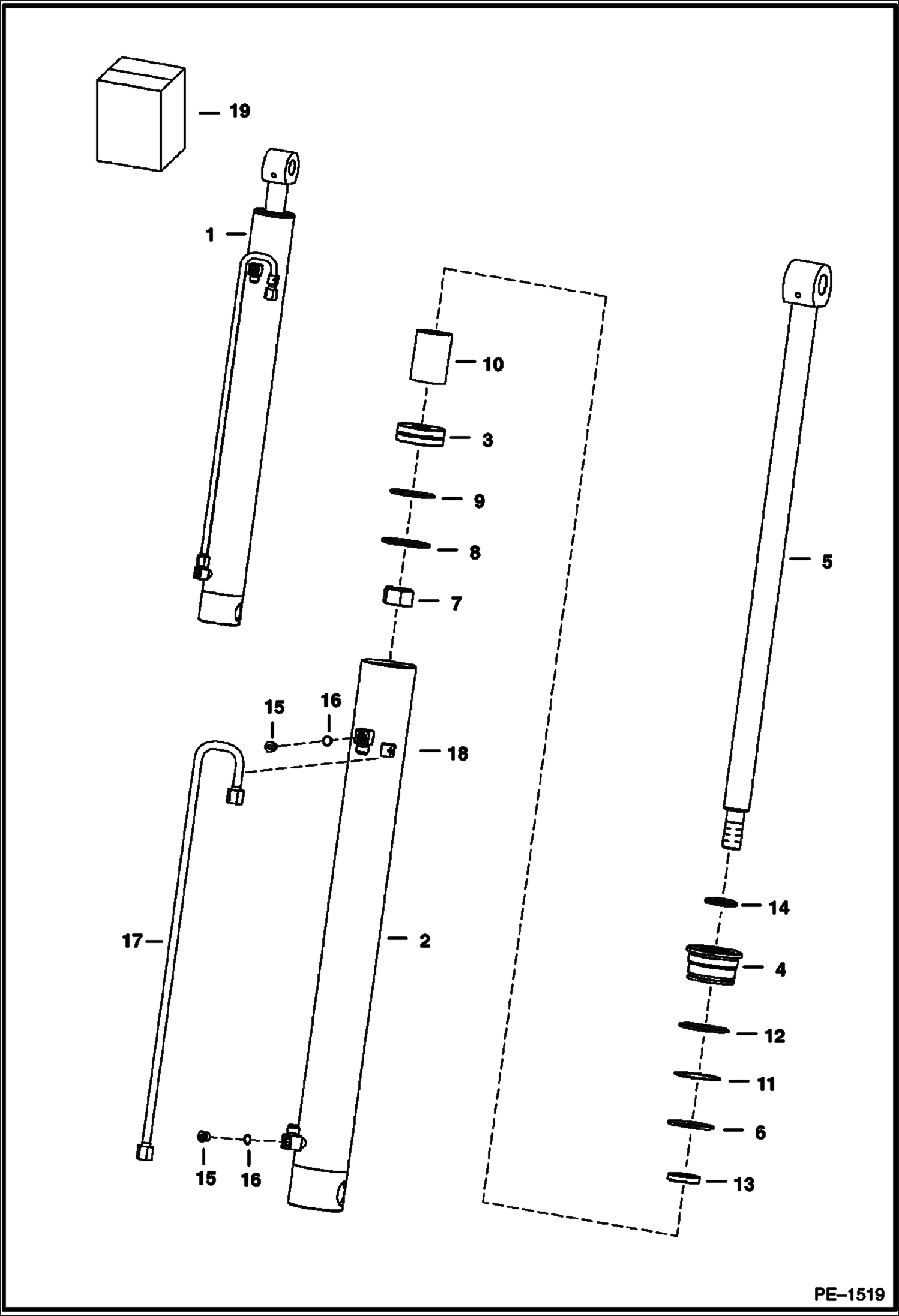 Схема запчастей Bobcat T-Series - LIFT CYLINDER (S/N 521912810, 522011133 & Below) HYDRAULIC SYSTEM