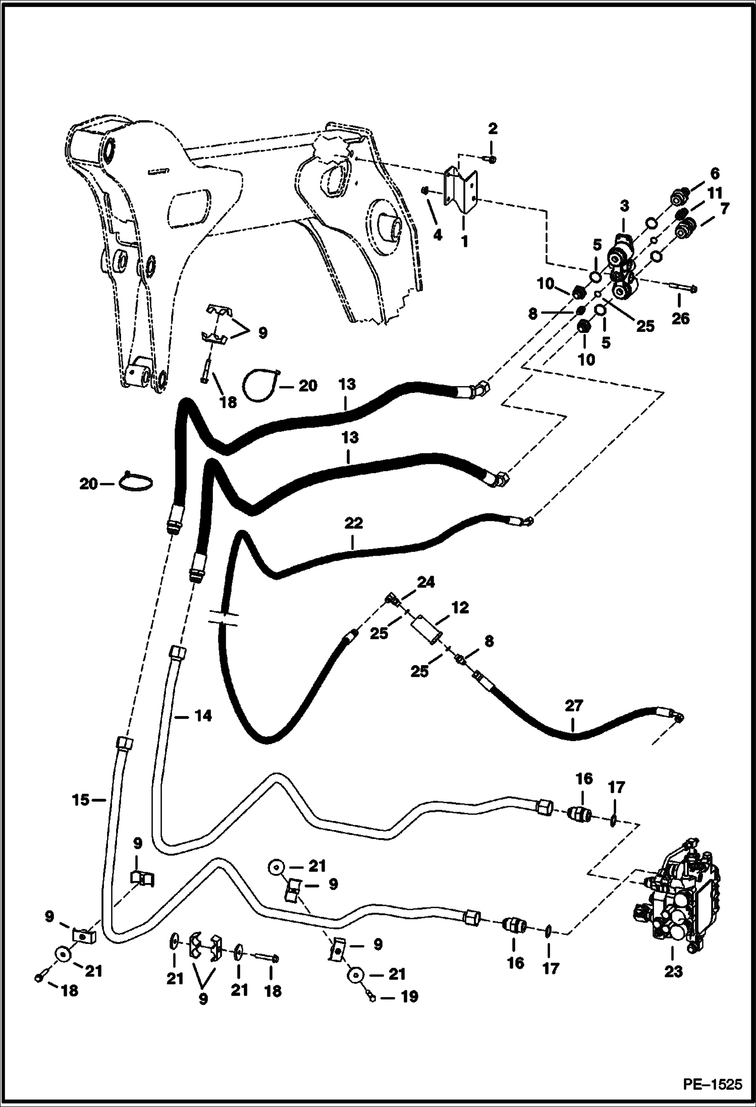 Схема запчастей Bobcat S-Series - AUXILIARY HYDRAULICS HYDRAULIC SYSTEM