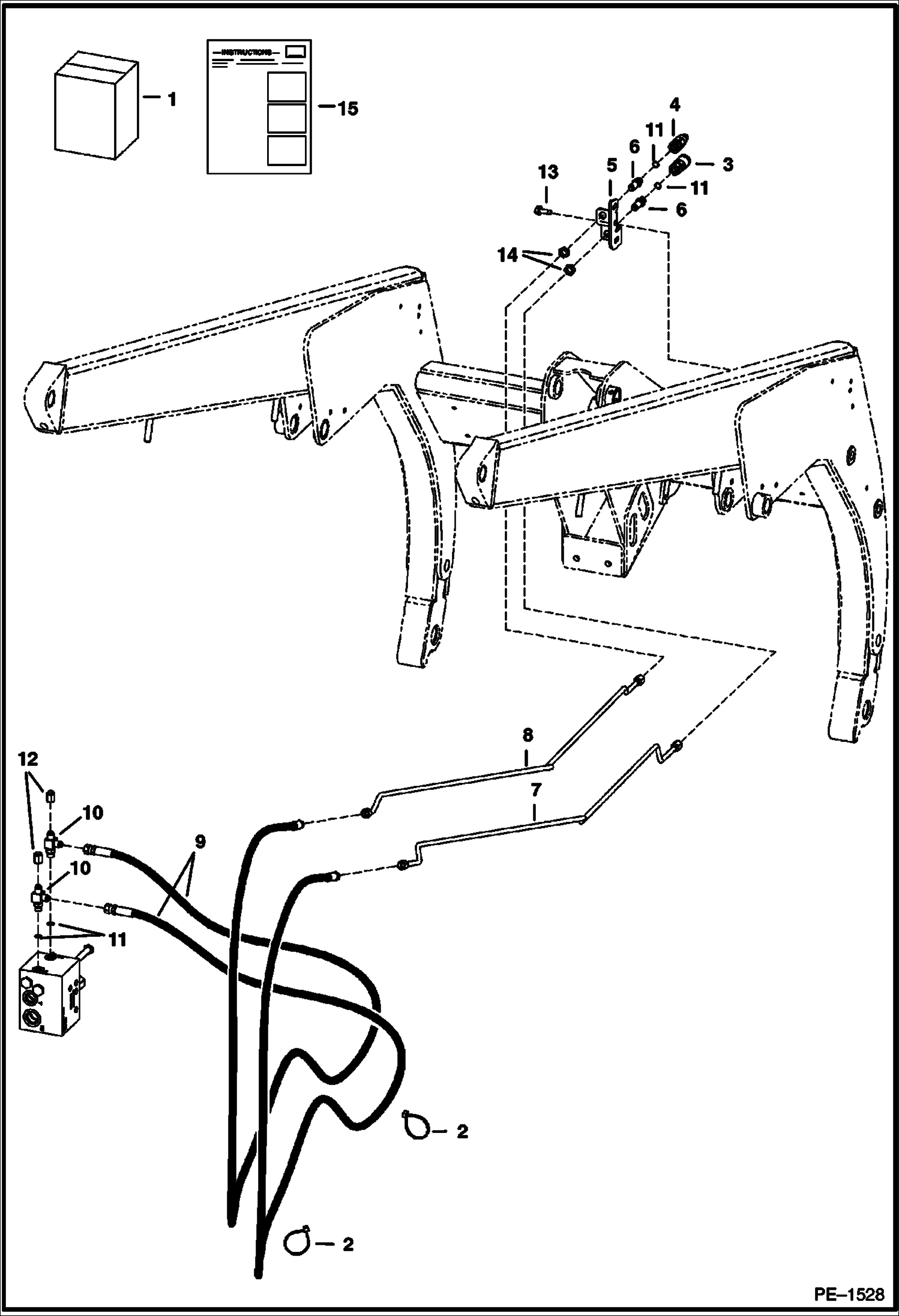 Схема запчастей Bobcat T-Series - FRONT AUXILIARY (RH Kit) (S/N 518916007, 517515076 & Above) ACCESSORIES & OPTIONS