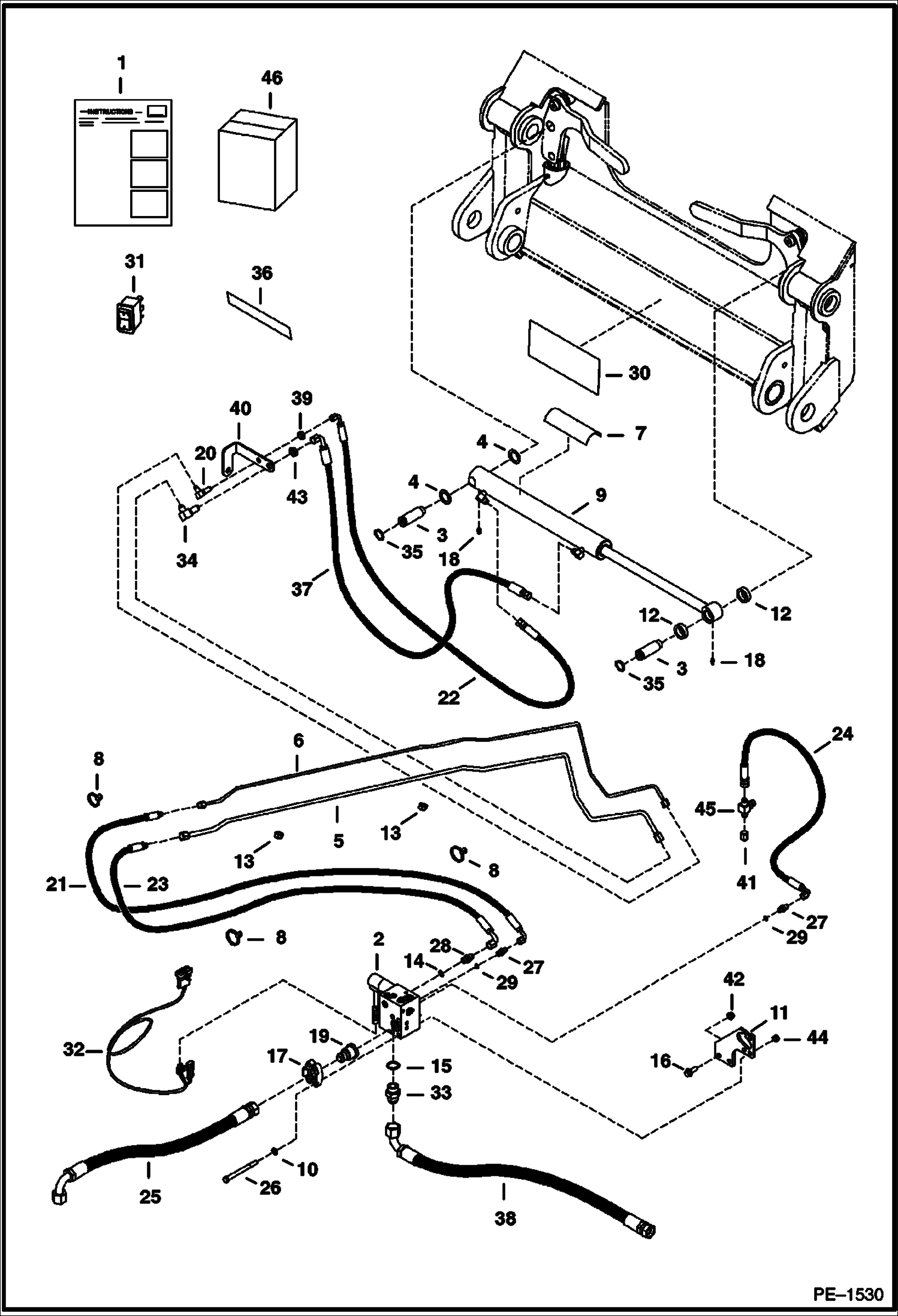 Схема запчастей Bobcat 900s - POWER BOB-TACH KIT (Hydraulic Assisted) (S/N 562216258 & Above, 516516033 & Above) ACCESSORIES & OPTIONS