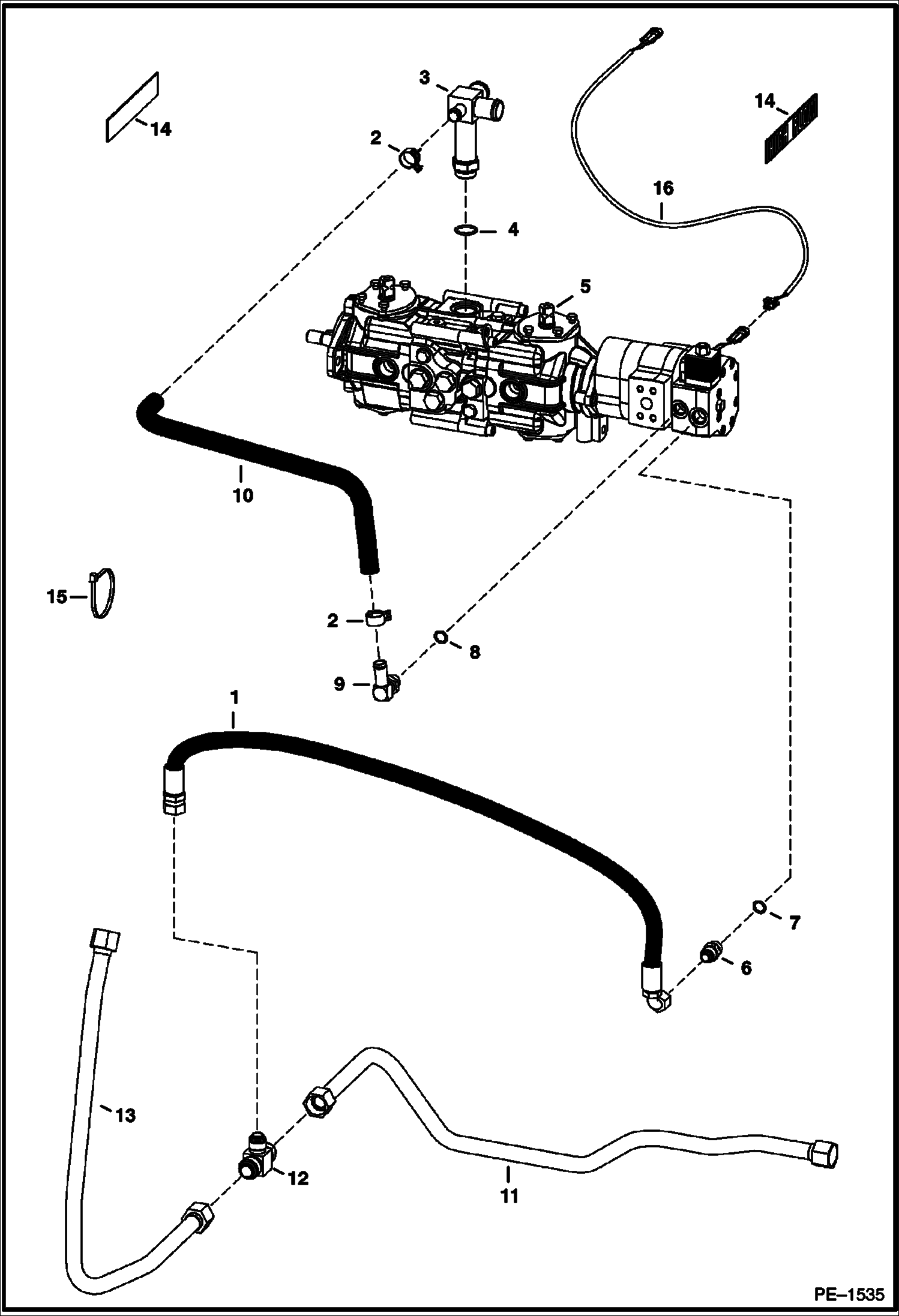 Схема запчастей Bobcat S-Series - HIGH FLOW HYDRAULICS (S/N 521313912, 521411180, 521512099, 521611029 & Below) HIGH FLOW HYDRAULICS