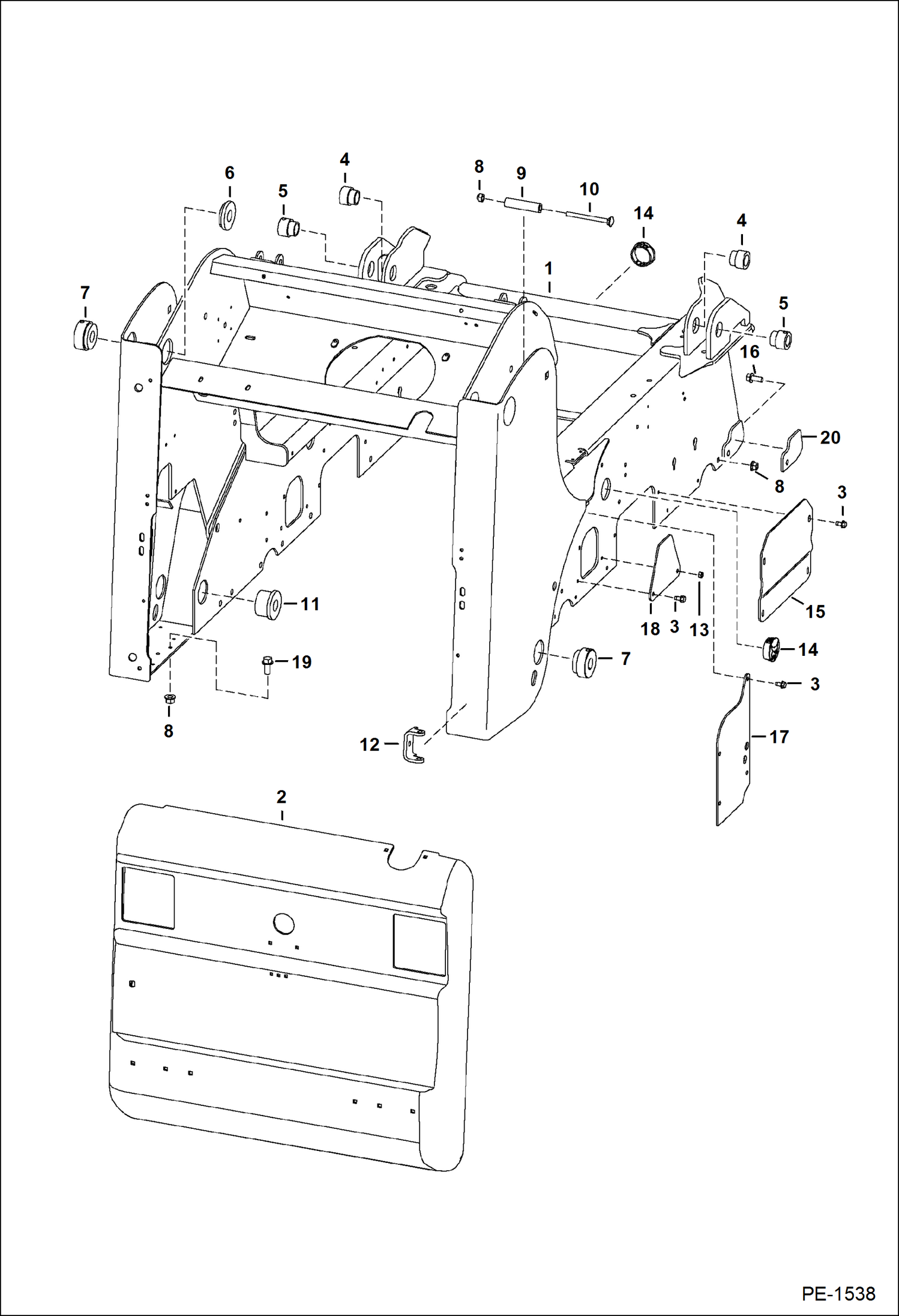 Схема запчастей Bobcat S-Series - MAIN FRAME MAIN FRAME