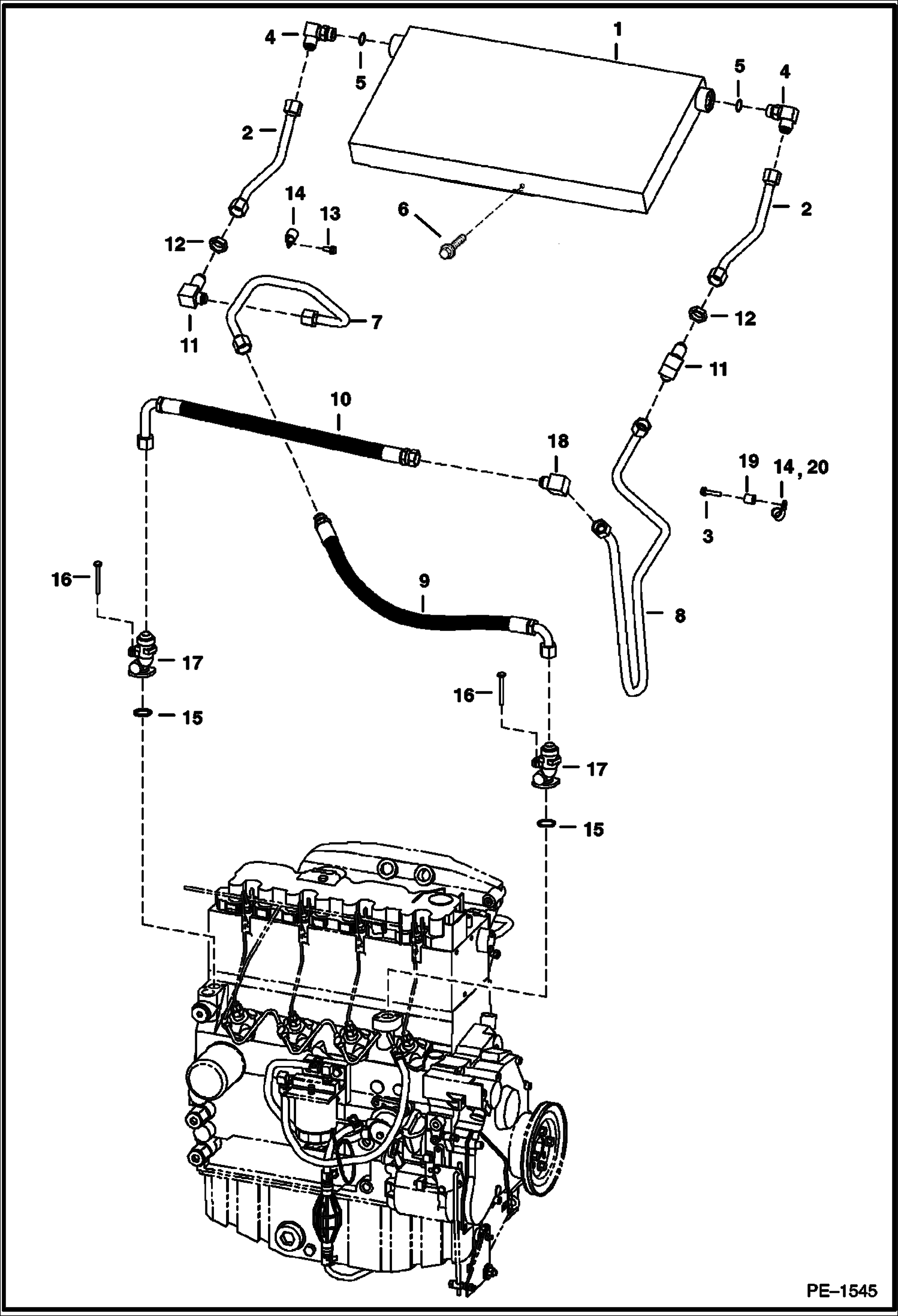 Схема запчастей Bobcat A-Series - COOLING SYSTEM POWER UNIT