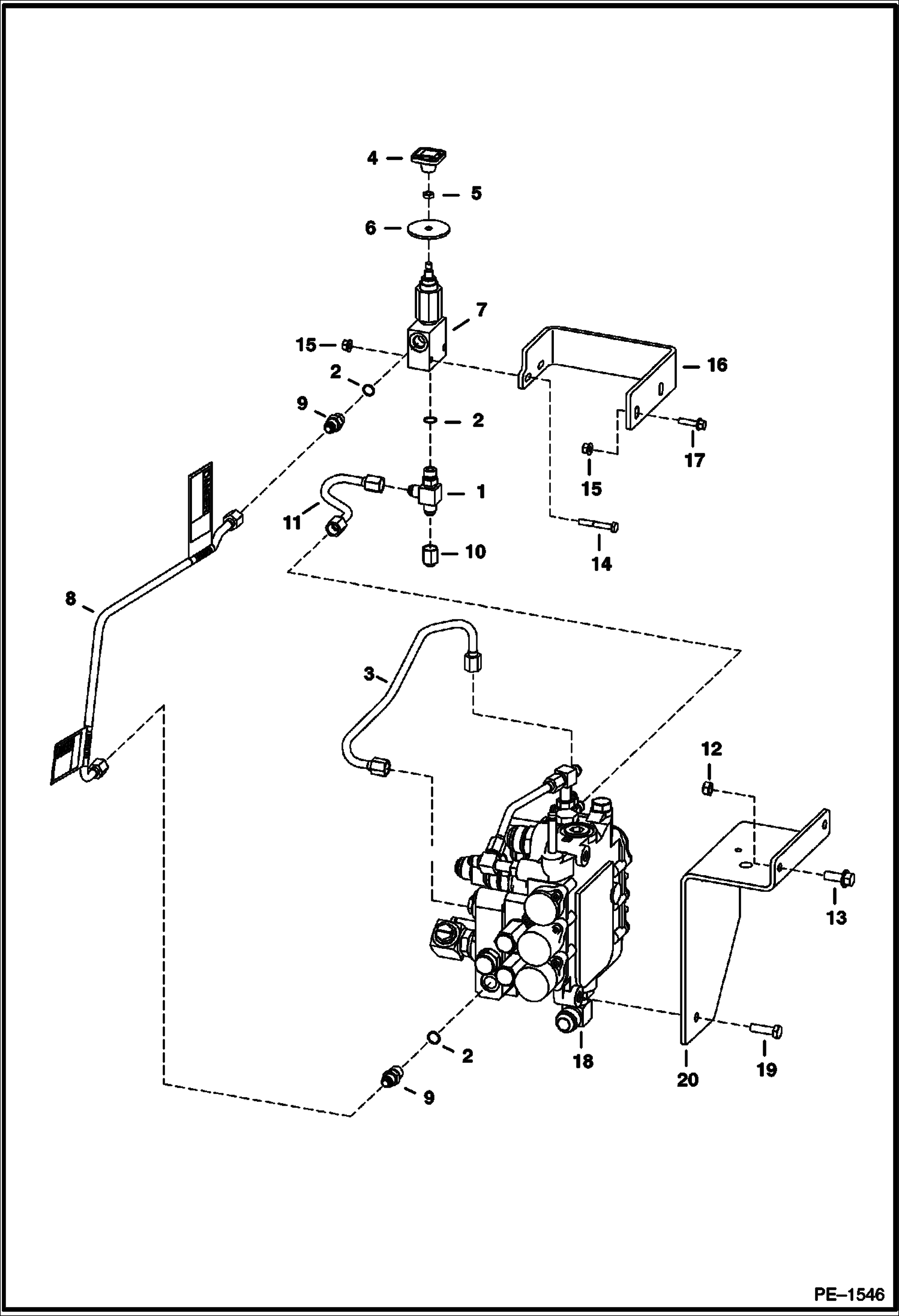 Схема запчастей Bobcat S-Series - LIFT & TILT CONTROL CIRCUITRY HYDRAULIC SYSTEM