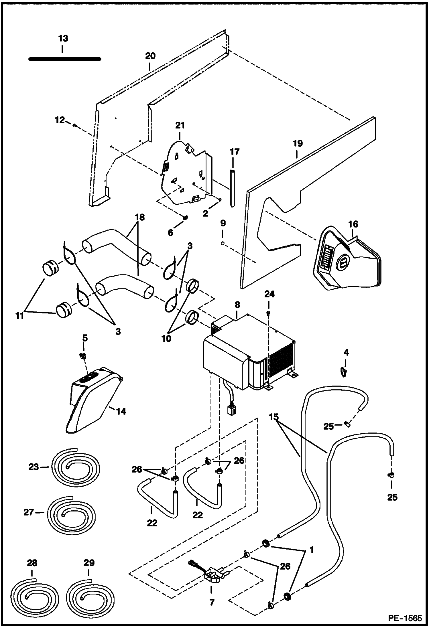 Схема запчастей Bobcat 334 - HEATER INSTALLATION ACCESSORIES & OPTIONS