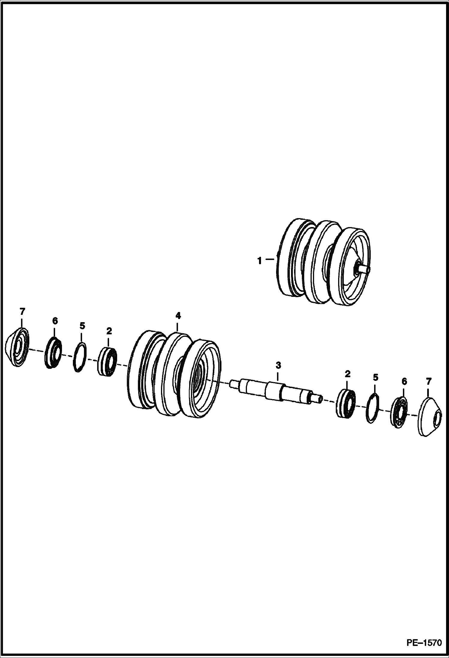 Схема запчастей Bobcat 800s - TRACK ROLLER DRIVE TRAIN