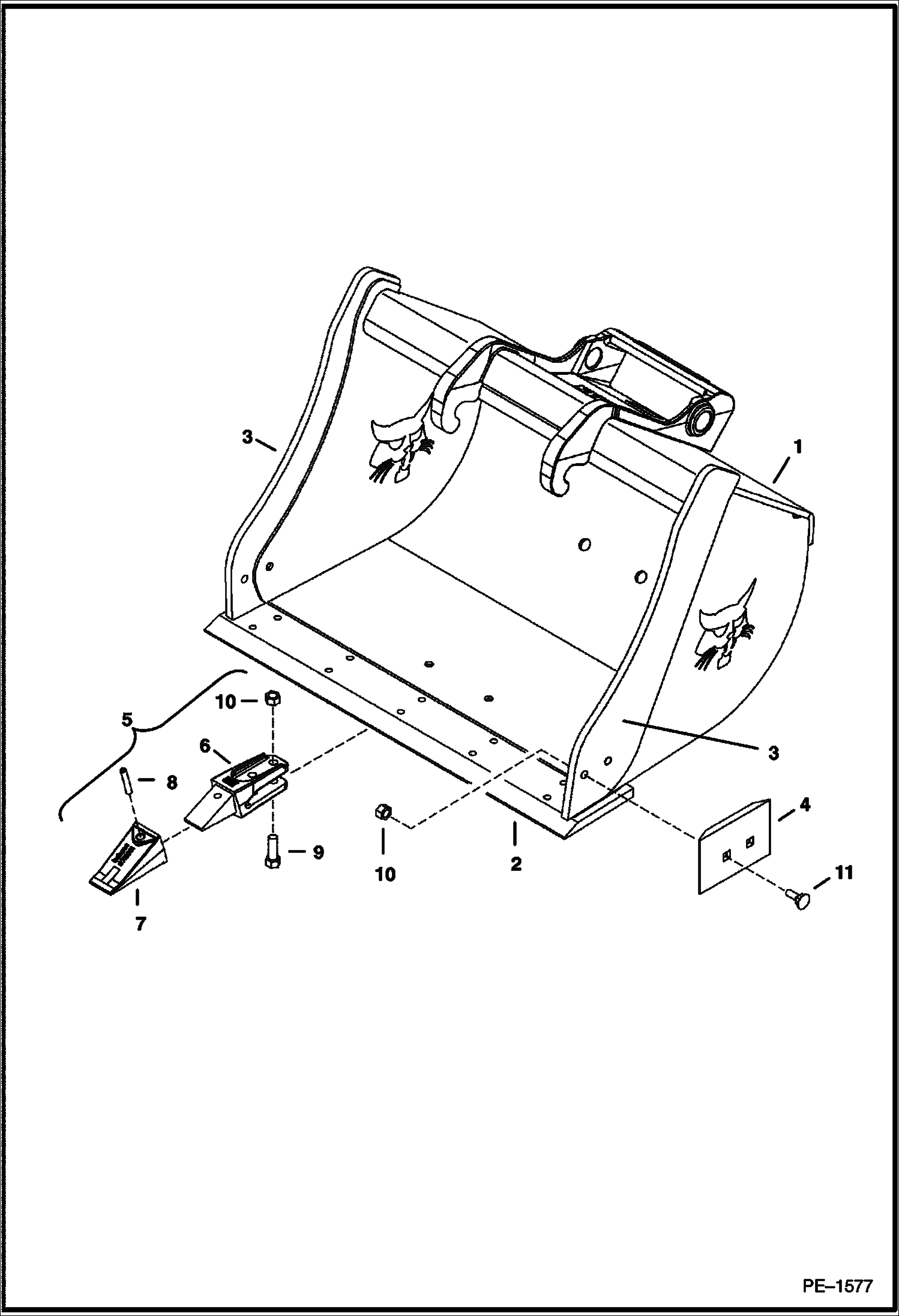 Схема запчастей Bobcat BL575 - X-CHANGE MOUNTED BUCKETS Cast X-Change Mounted BOBTACH