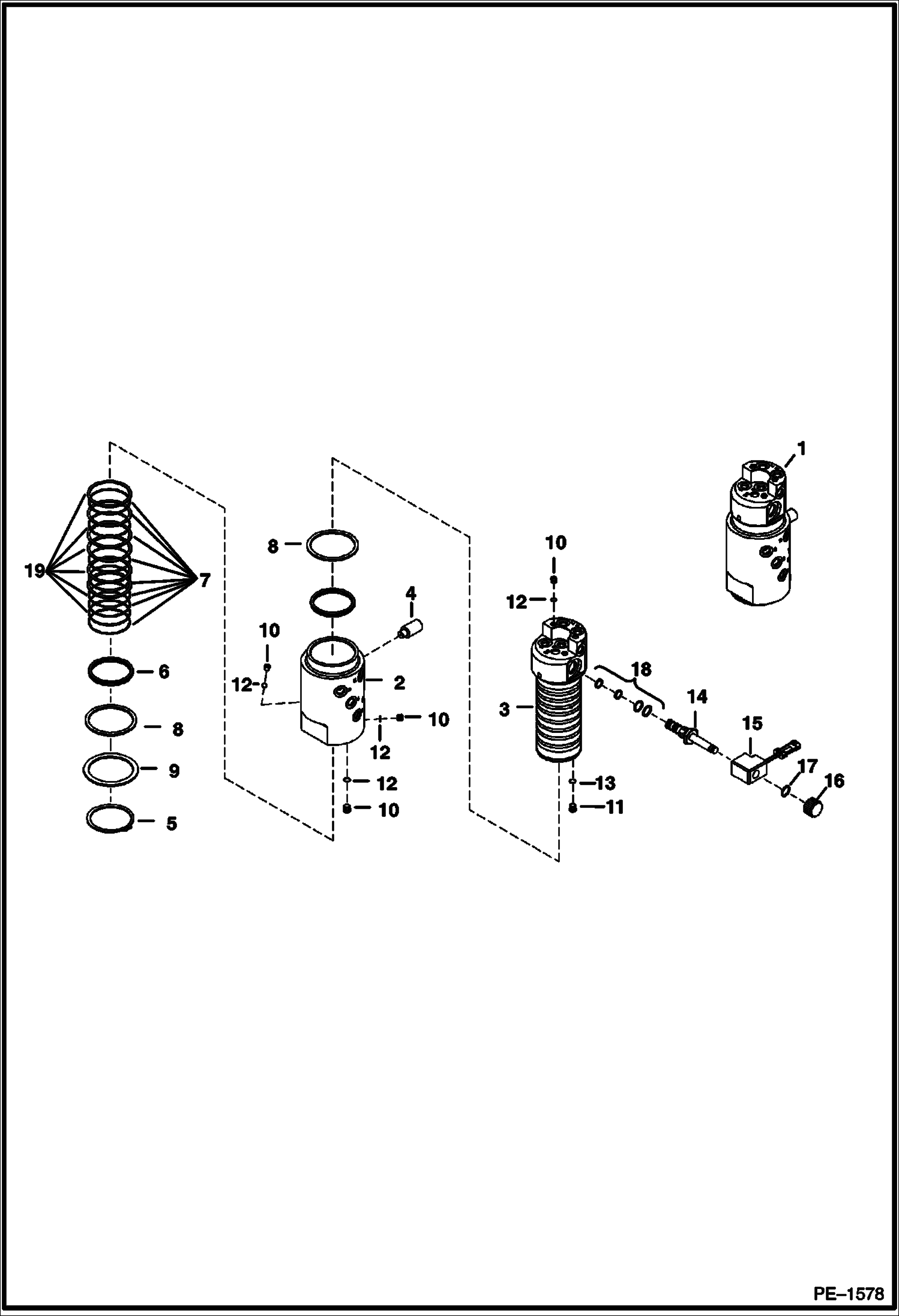 Схема запчастей Bobcat 322 - SWIVEL JOINT (322 Only) (S/N 223514377 & Above, 223911001 & Above, 224011001 & Above) HYDRAULIC SYSTEM