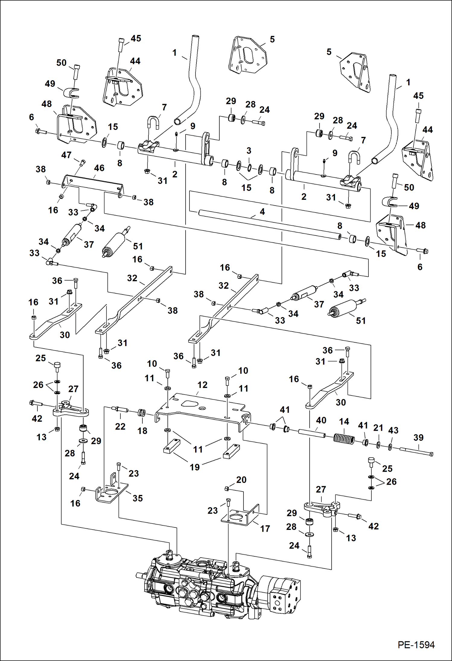 Схема запчастей Bobcat S-Series - HAND CONTROLS HYDROSTATIC SYSTEM