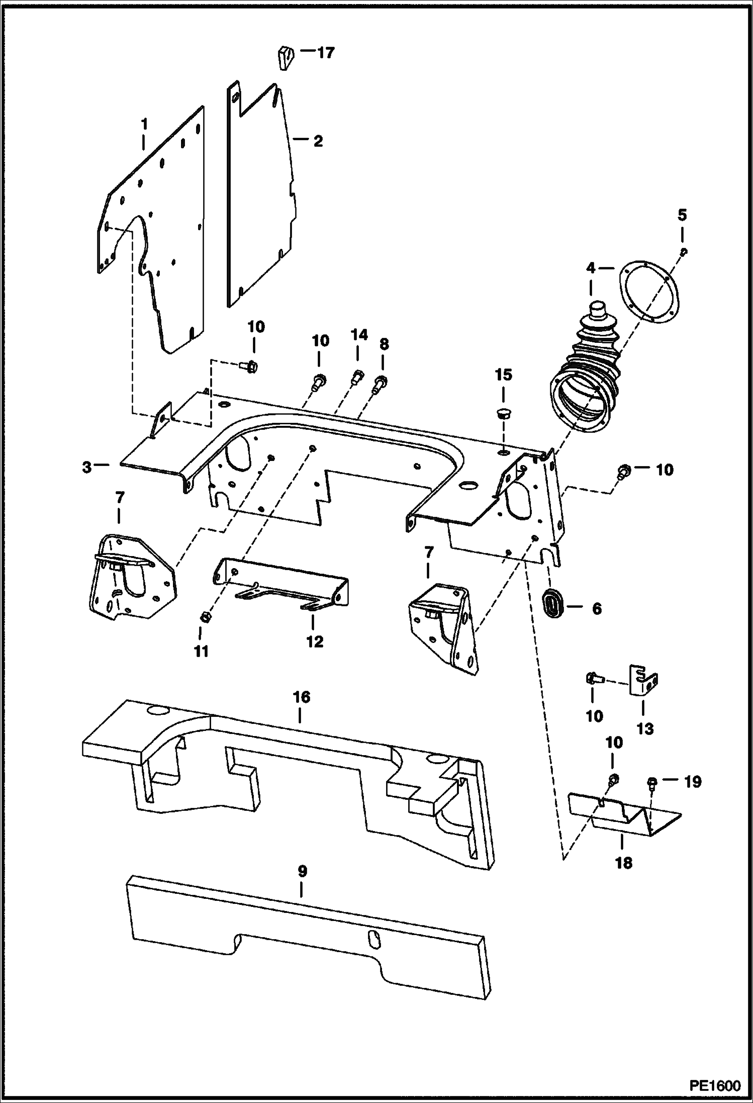 Схема запчастей Bobcat S-Series - PANELS (Manual Controls/ACS/AHC) MAIN FRAME