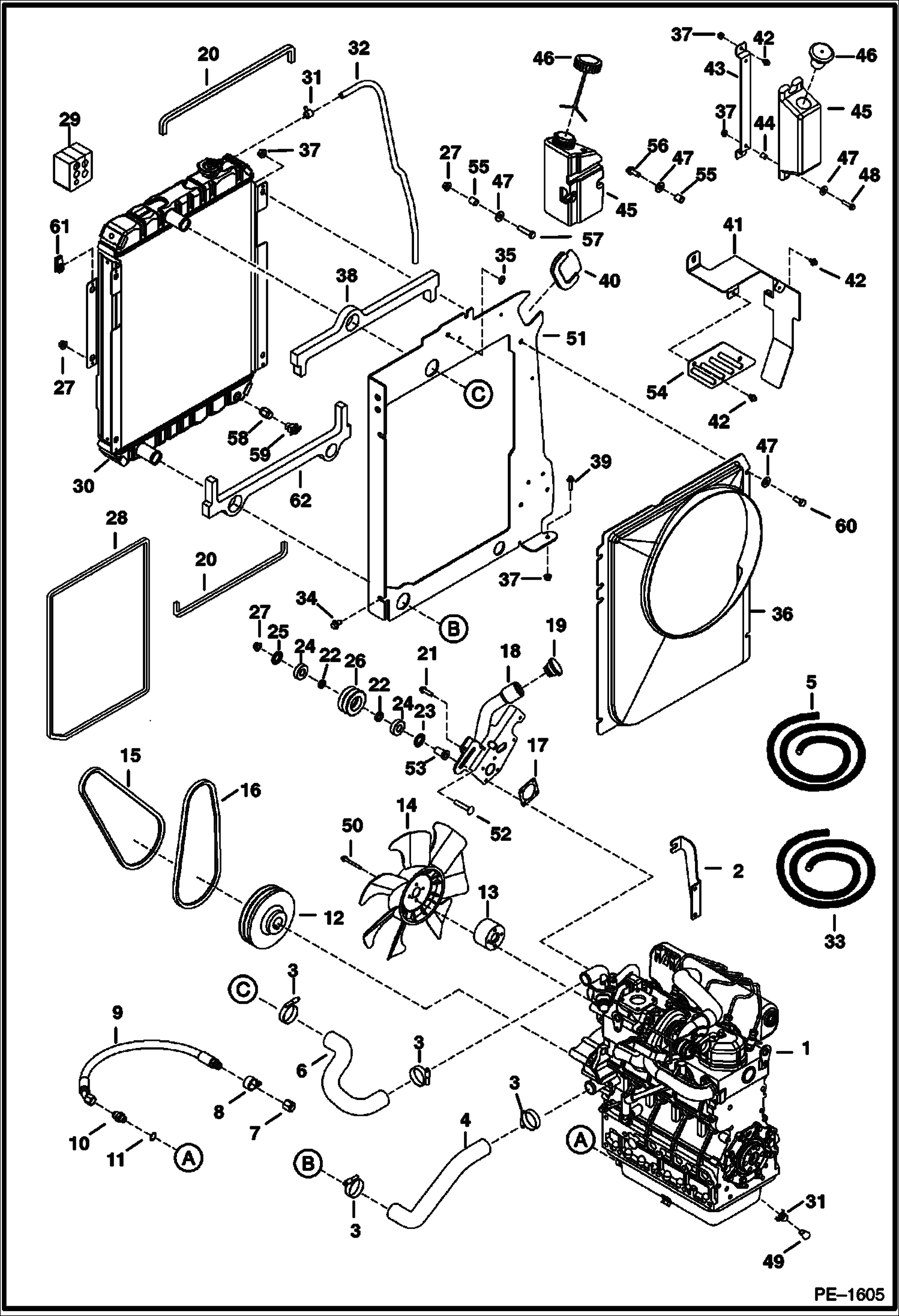 Схема запчастей Bobcat 341 - ENGINE & ATTACHING PARTS POWER UNIT