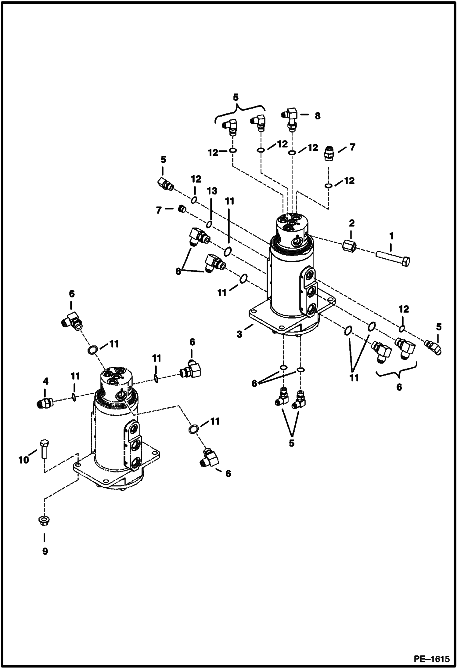 Схема запчастей Bobcat 331 - HYDRAULIC CIRCUITRY (Swivel Joint) HYDRAULIC SYSTEM