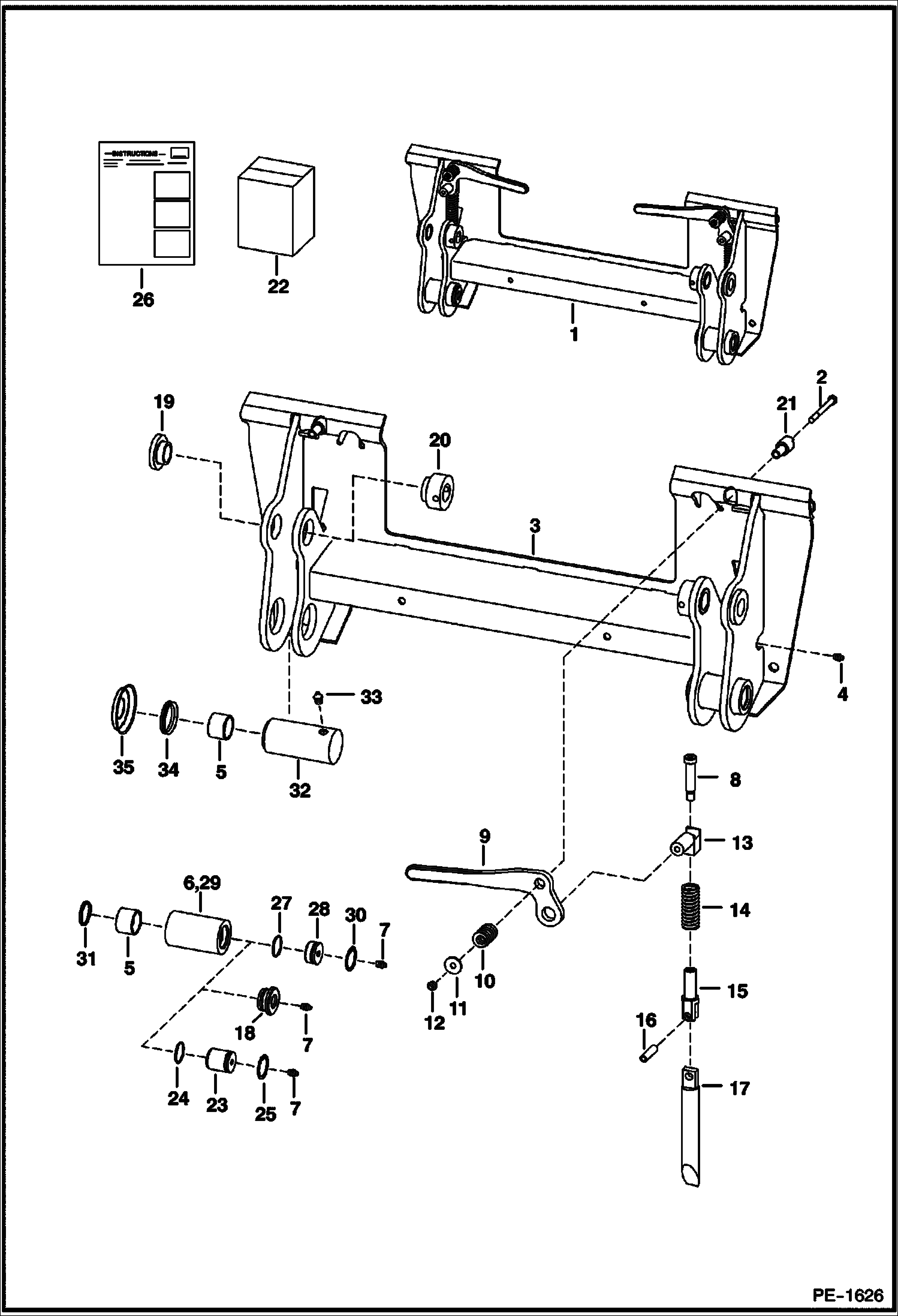 Схема запчастей Bobcat 700s - BOB-TACH MAIN FRAME