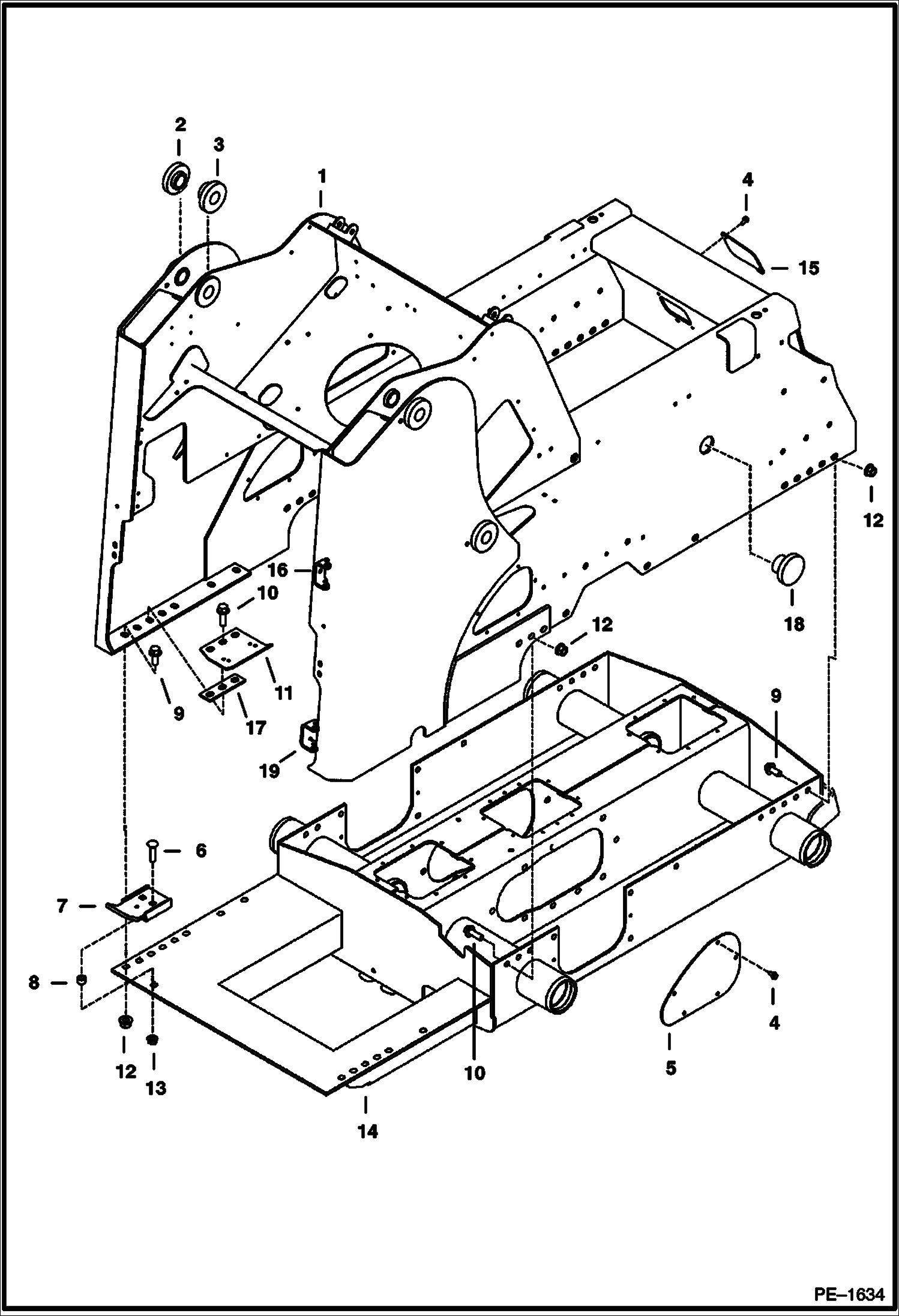 Схема запчастей Bobcat 900s - MAIN FRAME & ATTACHING PARTS MAIN FRAME