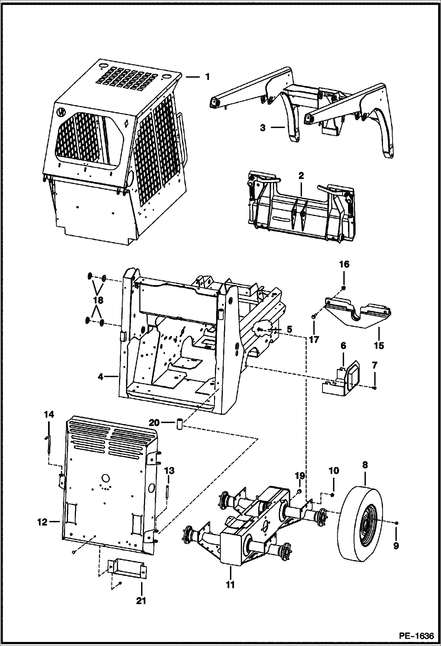 Схема запчастей Bobcat 400s - MAIN FRAME MAIN FRAME