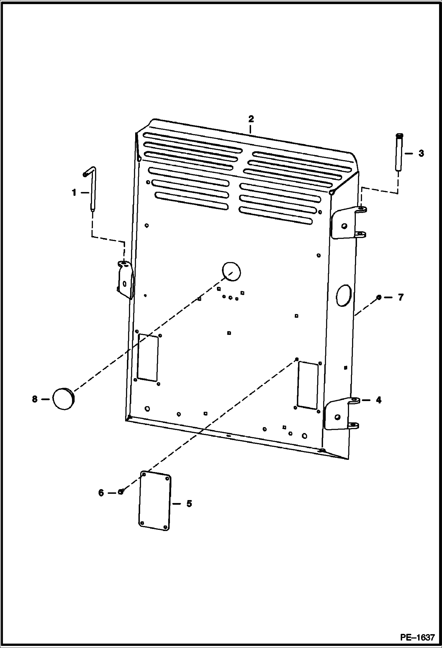 Схема запчастей Bobcat 400s - REAR DOOR MAIN FRAME