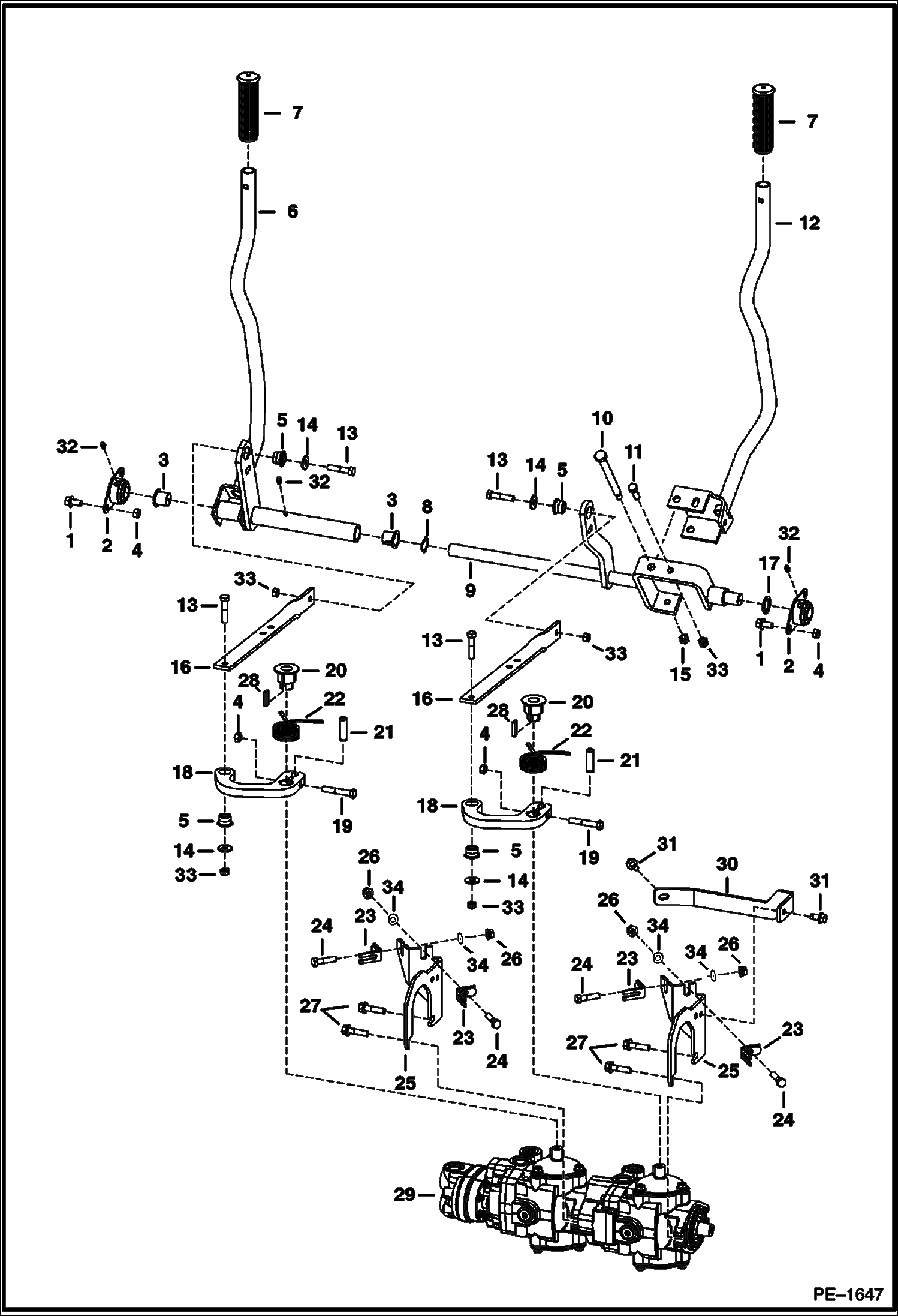 Схема запчастей Bobcat 400s - HAND CONTROLS HYDROSTATIC SYSTEM