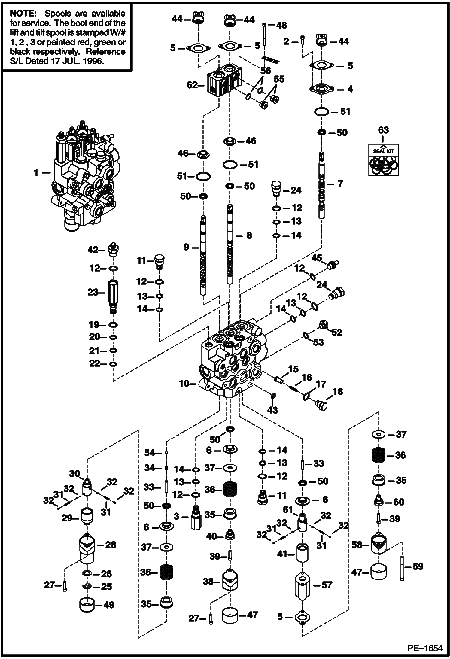 Схема запчастей Bobcat S-Series - HYDRAULIC CONTROL VALVE HYDRAULIC SYSTEM