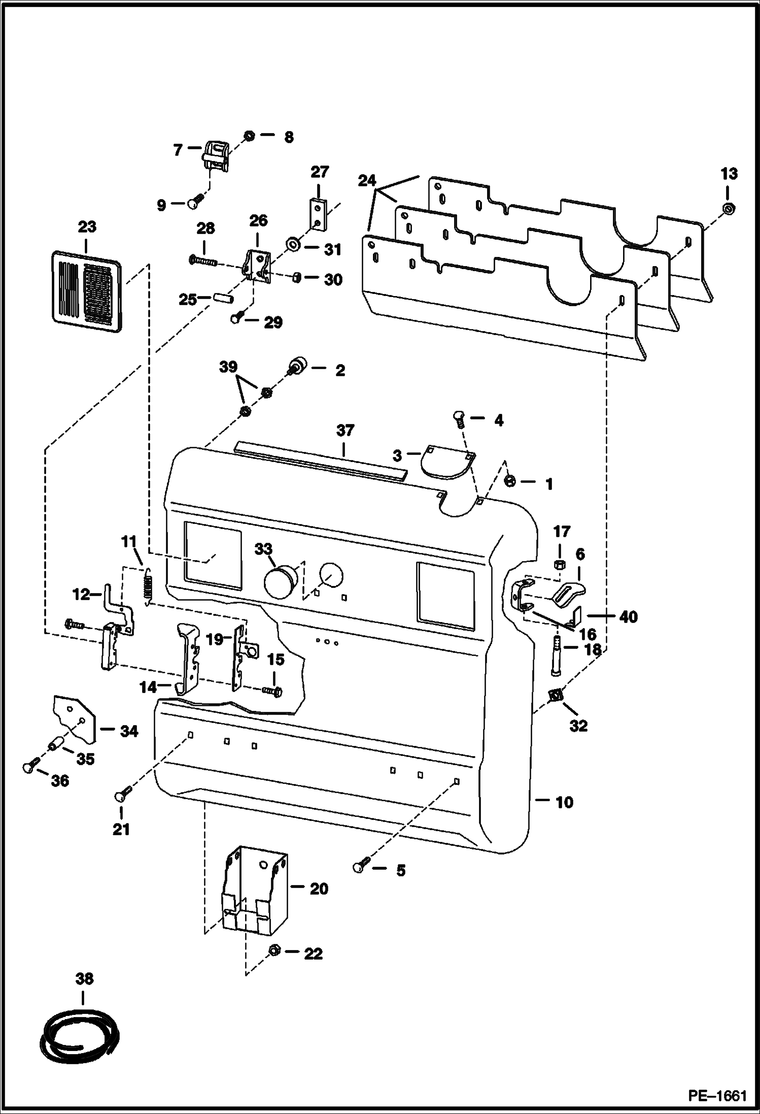 Схема запчастей Bobcat 900s - REAR DOOR (S/N 562216268 & Below, 516516034 & Below) MAIN FRAME