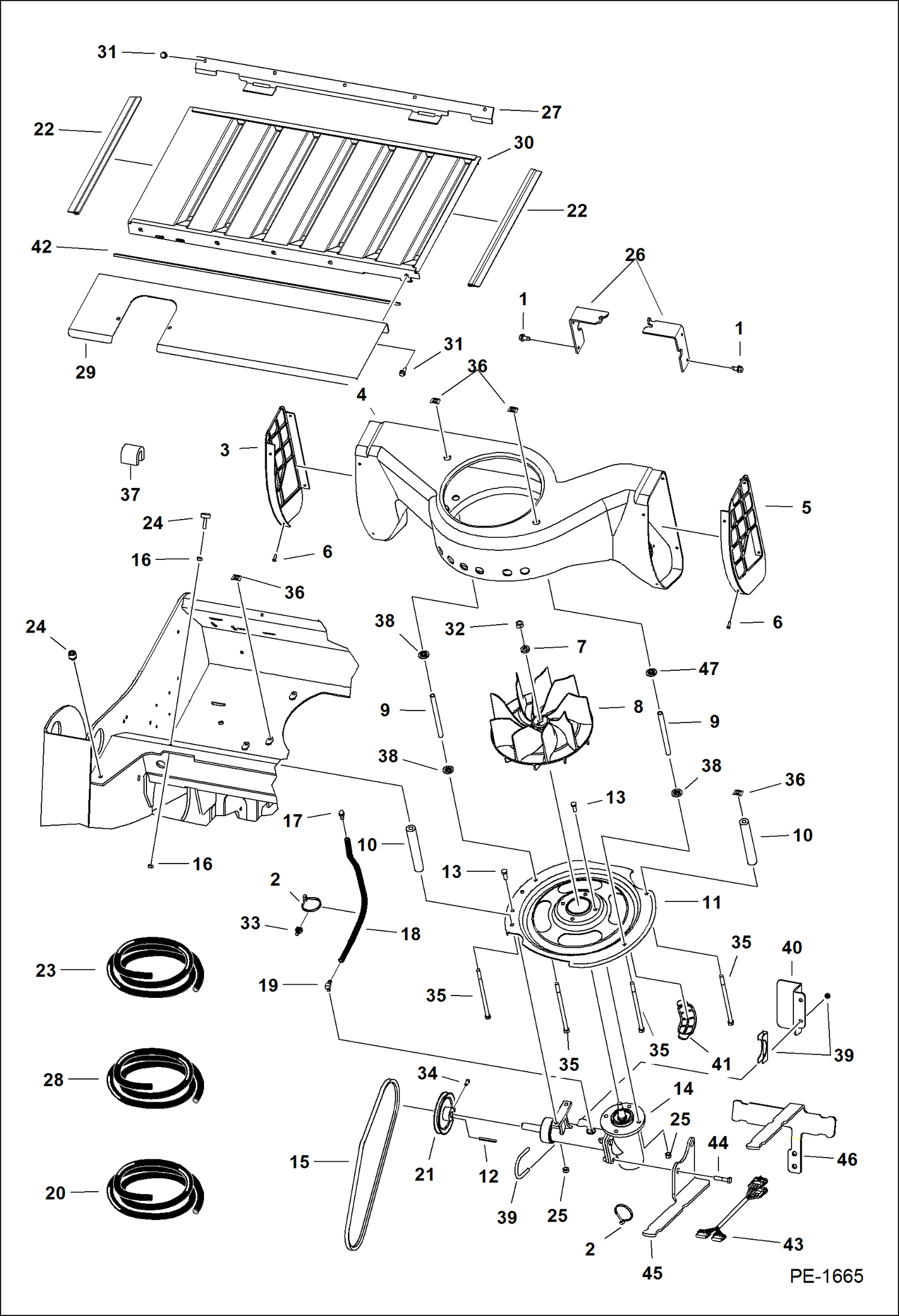 Схема запчастей Bobcat A-Series - COOLING SYSTEM POWER UNIT