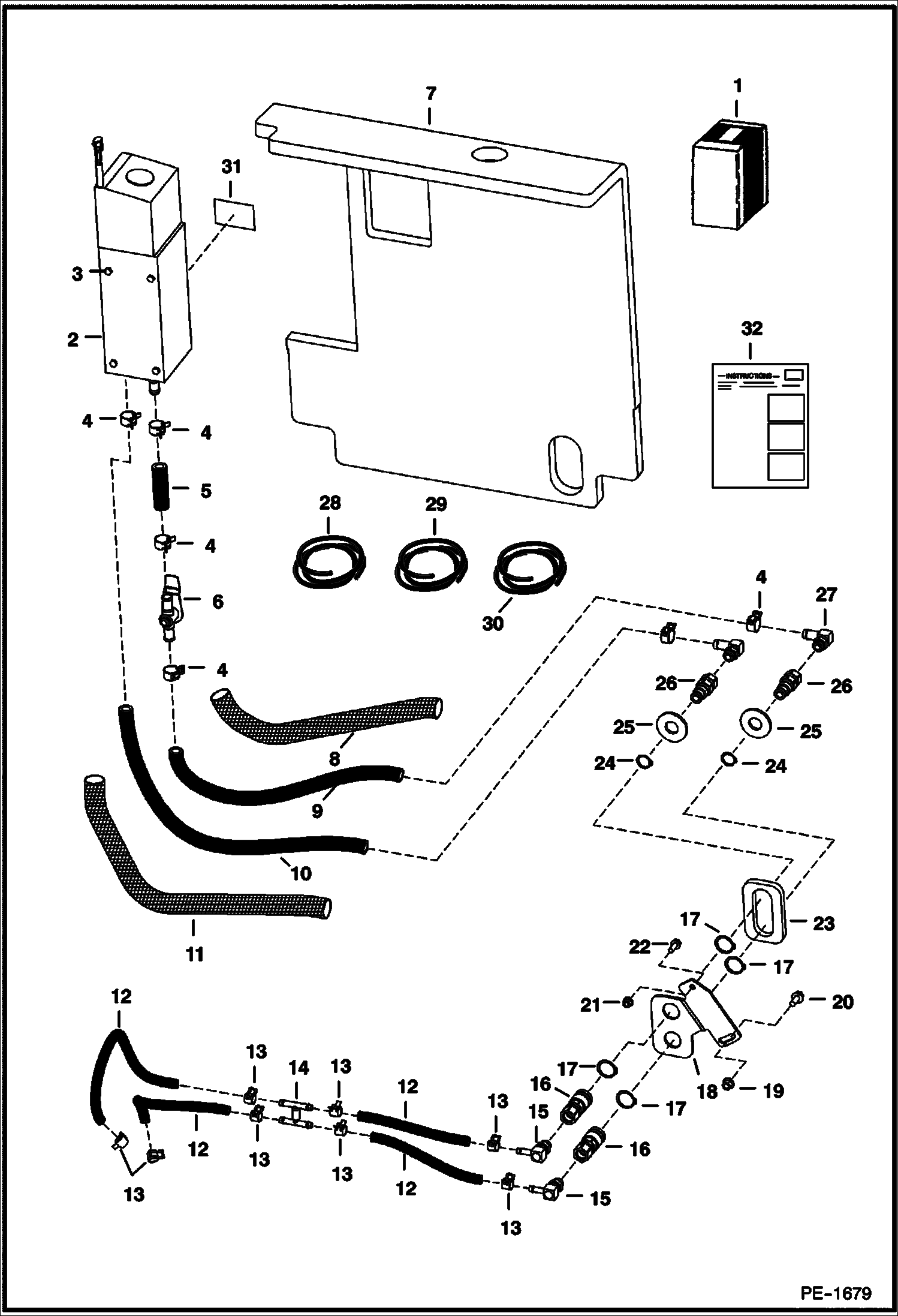 Схема запчастей Bobcat S-Series - HEATER KIT (A3W611001 - 13399, A3W711001 - 13235) ACCESSORIES & OPTIONS