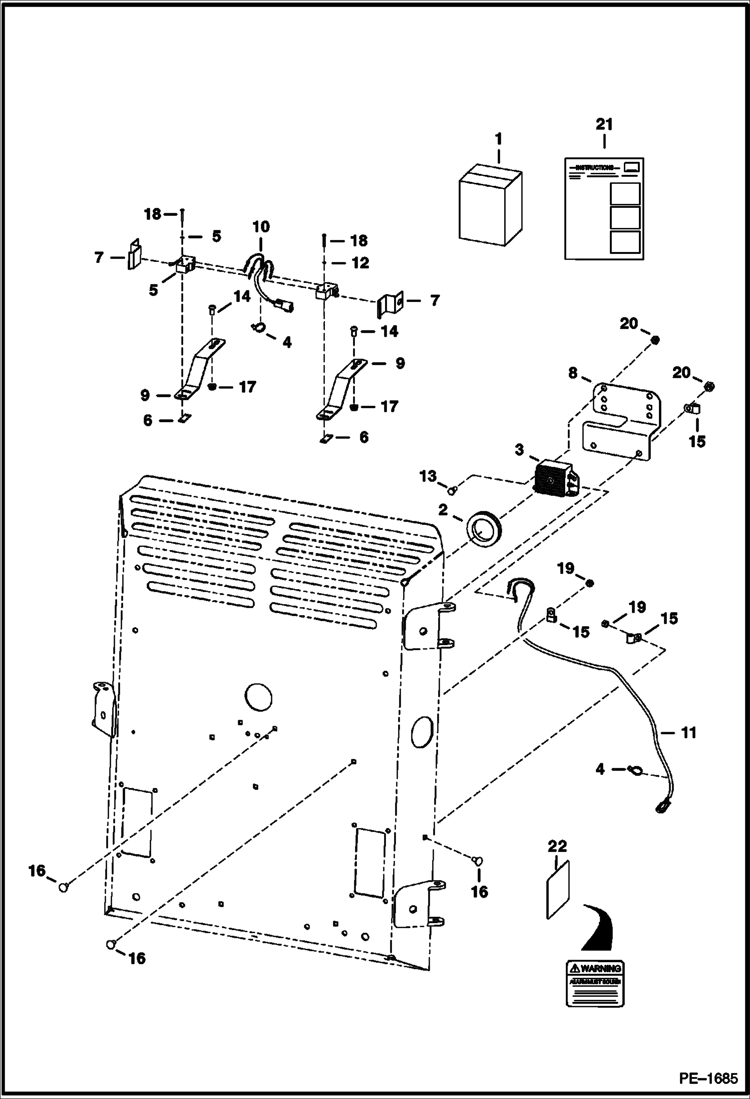 Схема запчастей Bobcat S-Series - BACK-UP ALARM (S/N A3W611001 - 13689, A3W711001 - 13379) ACCESSORIES & OPTIONS