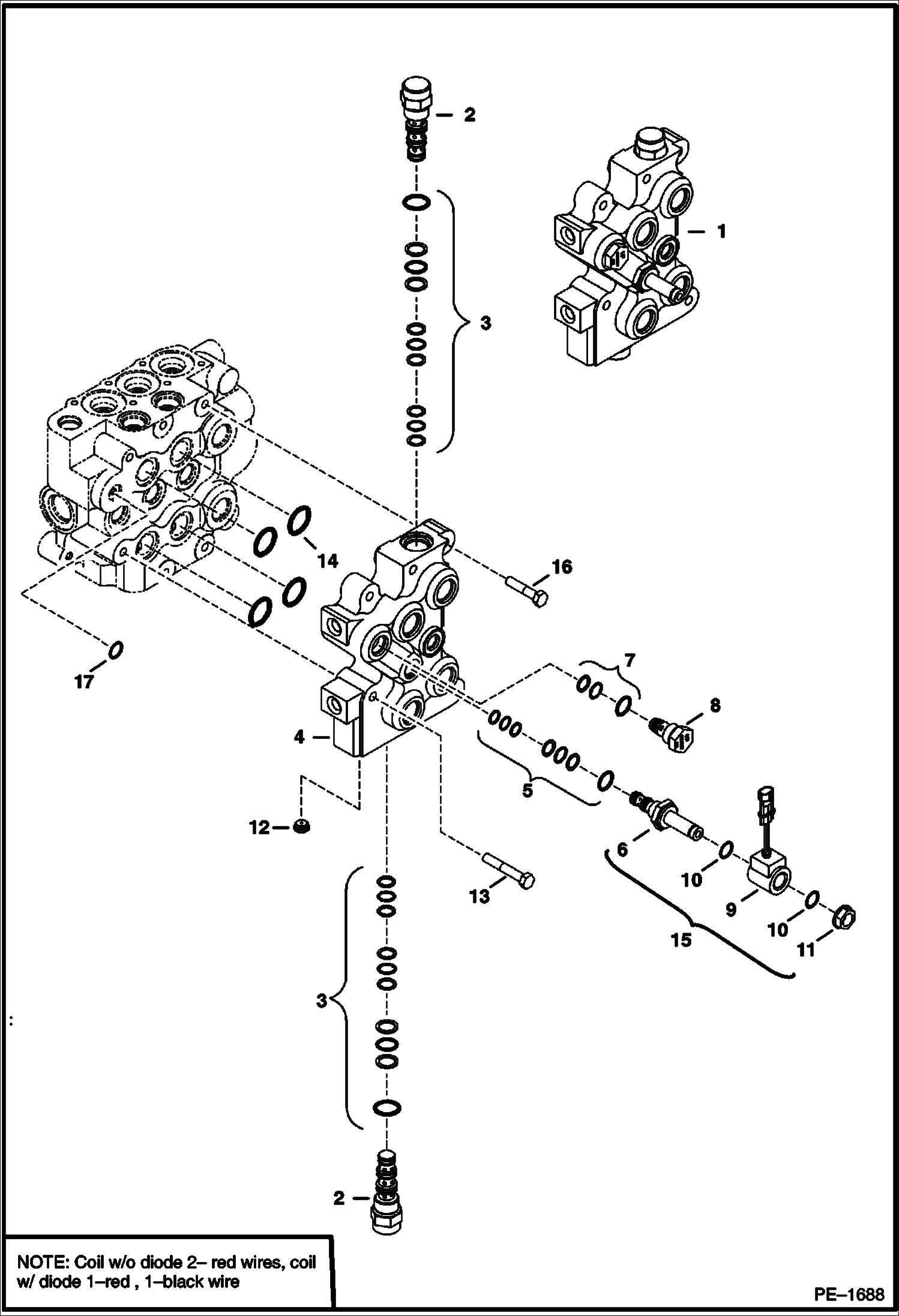 Схема запчастей Bobcat 400s - BICS VALVE HYDRAULIC SYSTEM