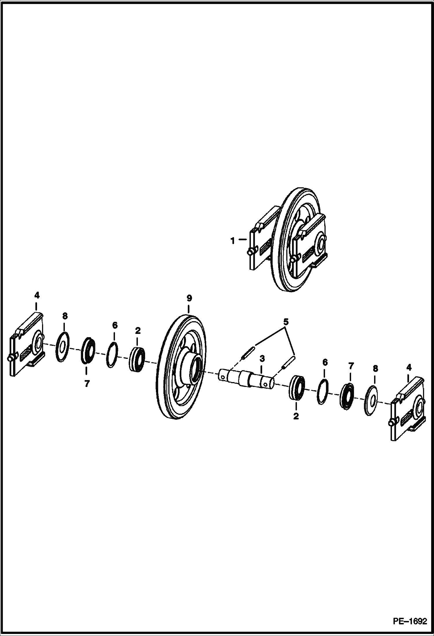 Схема запчастей Bobcat T-Series - FRONT IDLER (S/N 518916541, 516815106, 517515156 & Above) DRIVE TRAIN