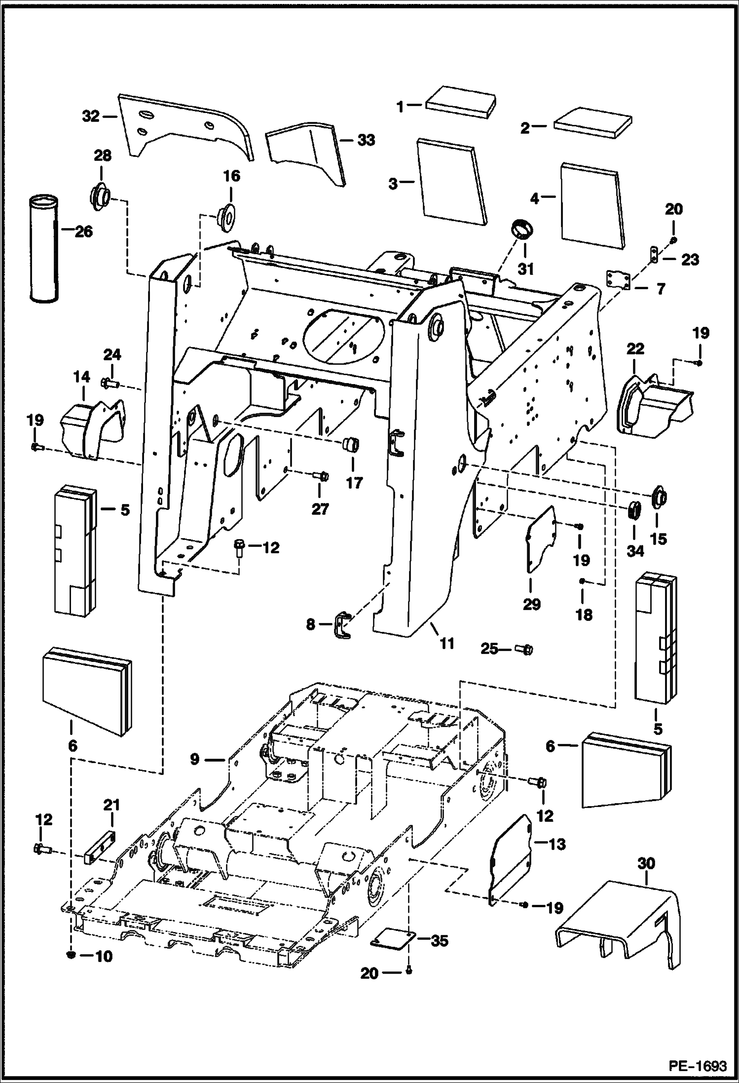 Схема запчастей Bobcat 800s - MAIN FRAME MAIN FRAME