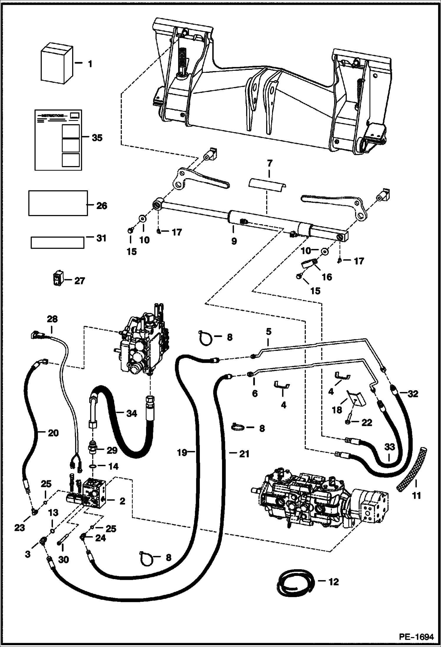 Схема запчастей Bobcat 700s - POWER BOB-TACH KIT (S/N 5158 44250- , 5162 26050- ) ACCESSORIES & OPTIONS