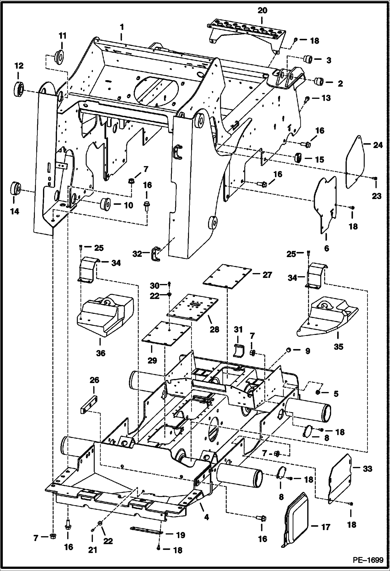 Схема запчастей Bobcat S-Series - MAIN FRAME MAIN FRAME