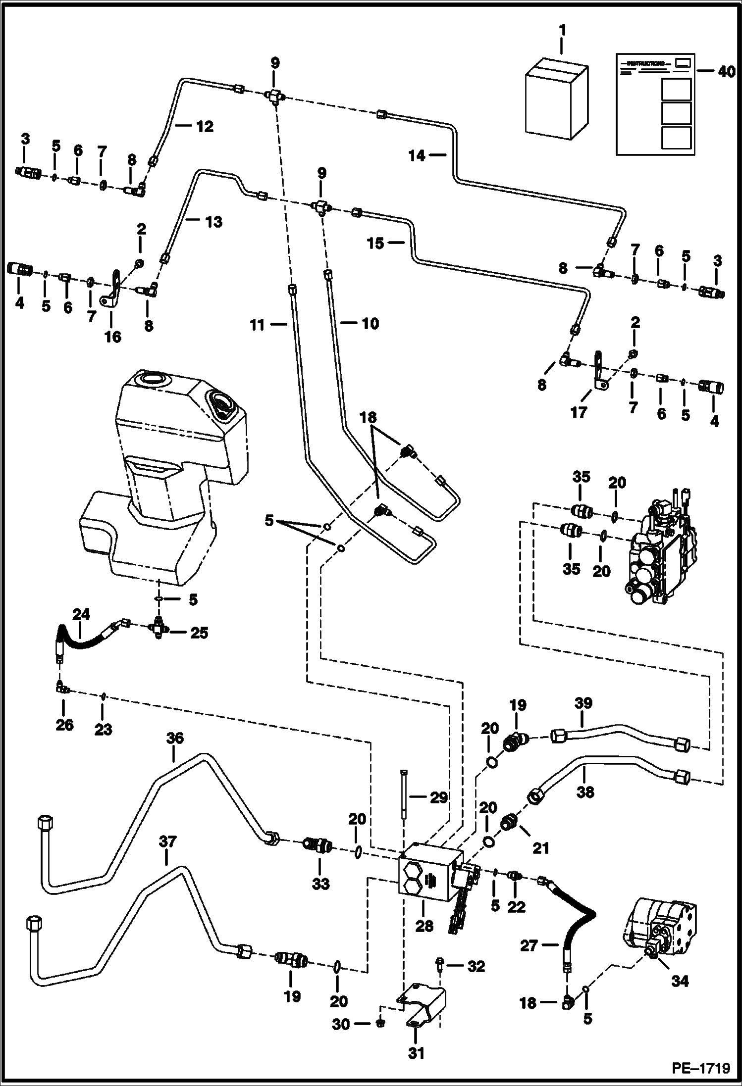 Схема запчастей Bobcat 700s - REAR AUXILIARY KIT (S/N 5122 64900 & Abv, 5124 52200 & Abv) ACCESSORIES & OPTIONS