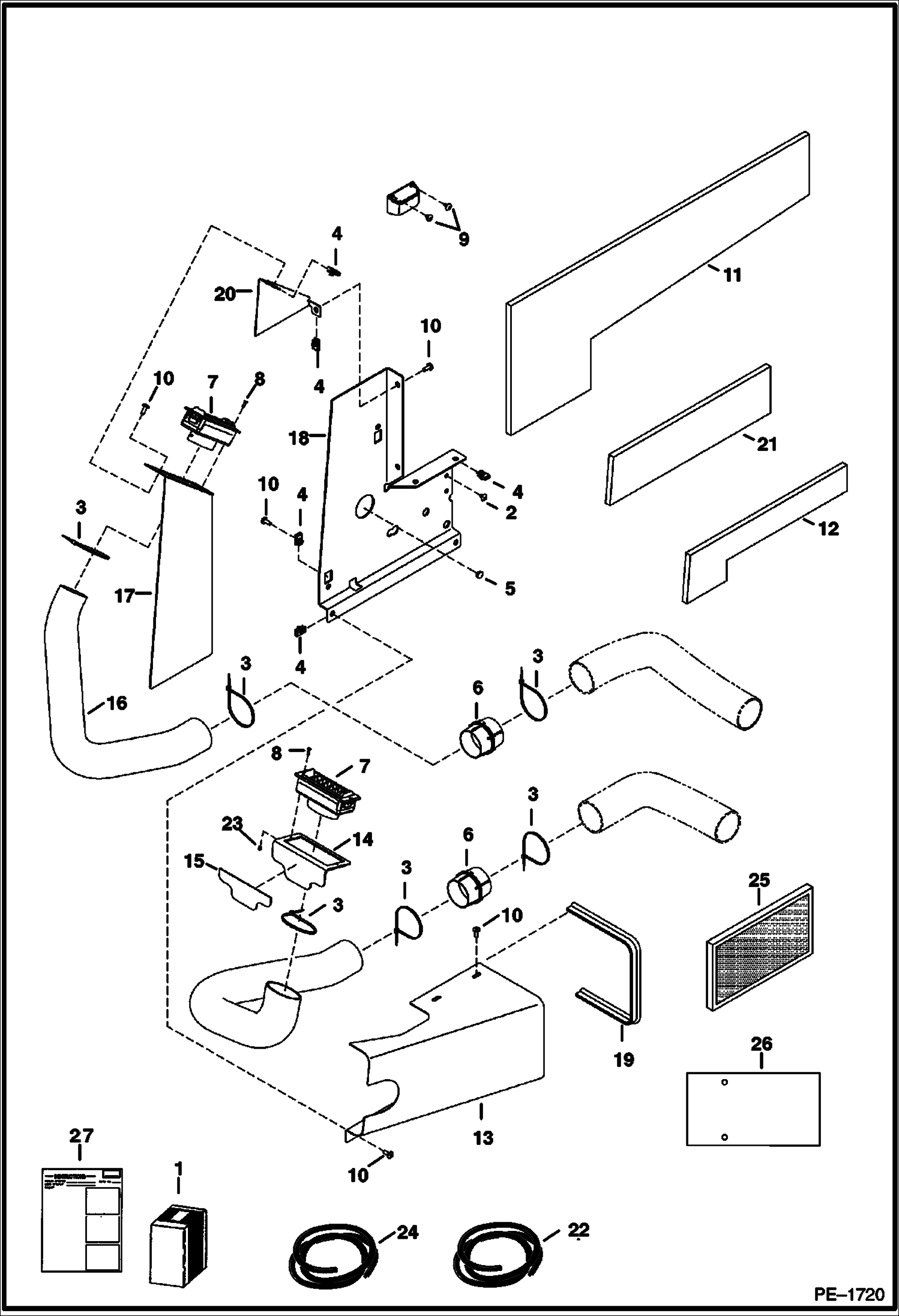 Схема запчастей Bobcat 341 - AIR CONDITIONING VENT KIT ACCESSORIES & OPTIONS