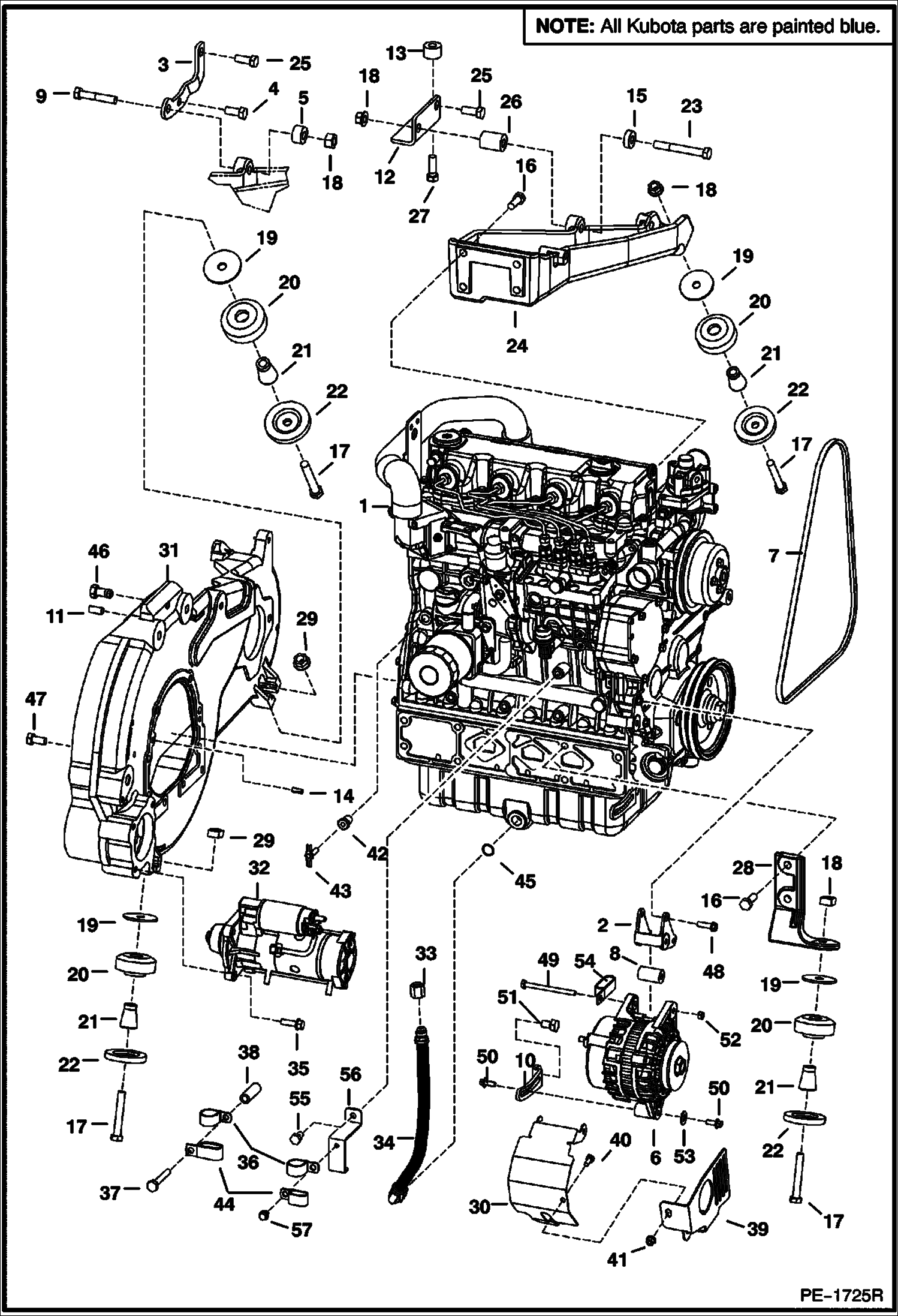 Схема запчастей Bobcat S-Series - ENGINE & ATTACHING PARTS (Engine Mounts) (S/N 523211001, 523311001 & Above) (S/N 526215621, 526312161 & Below) POWER UNIT