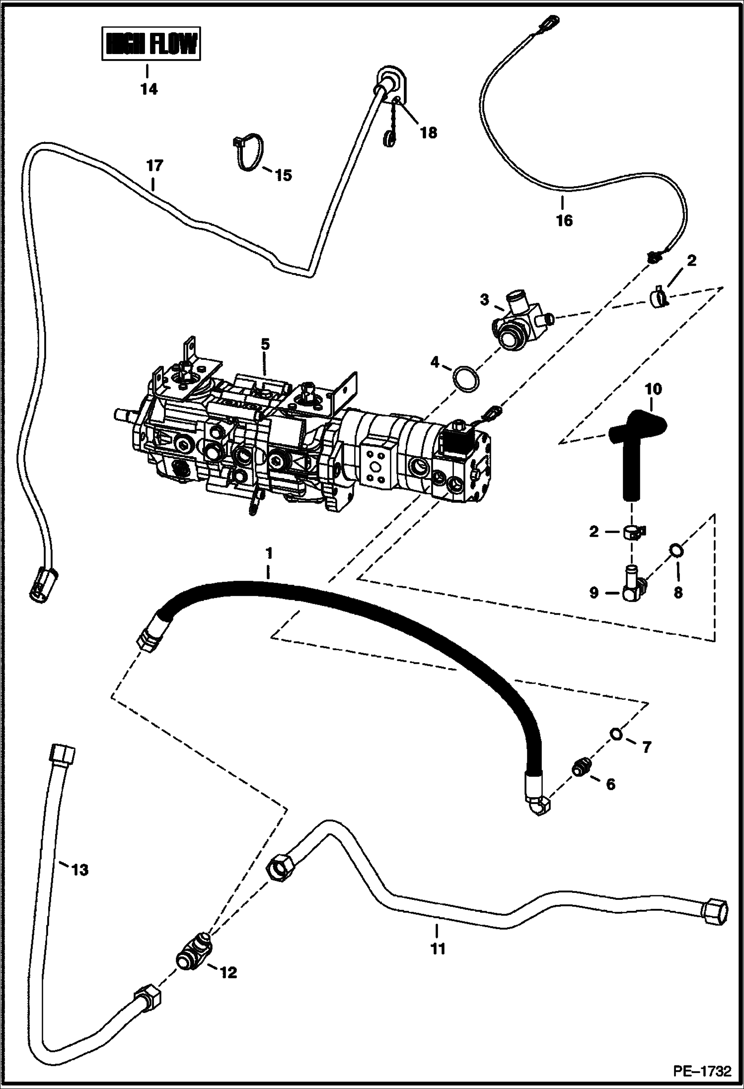 Схема запчастей Bobcat T-Series - HIGH FLOW HYDRAULICS (521911001, 522011001 & Above) (S/N 525414499, 525512099 & Below) HIGH FLOW HYDRAULICS