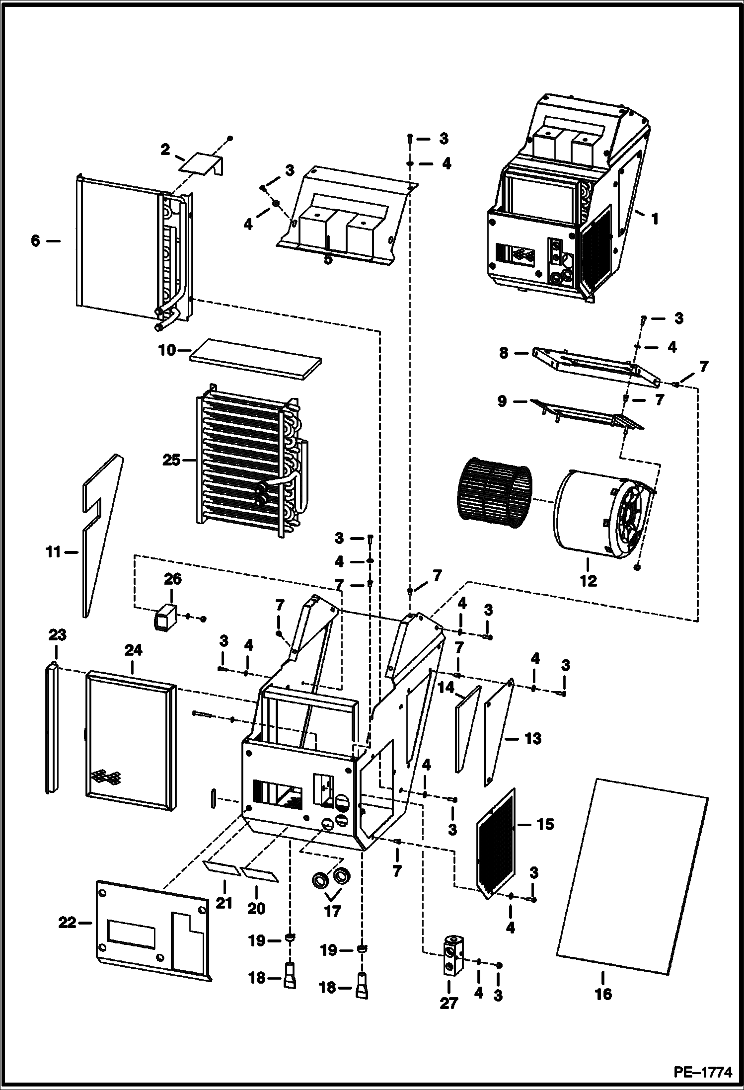 Схема запчастей Bobcat 5600 - HEATER & A/C (HVAC Assy) ACCESSORIES & OPTIONS