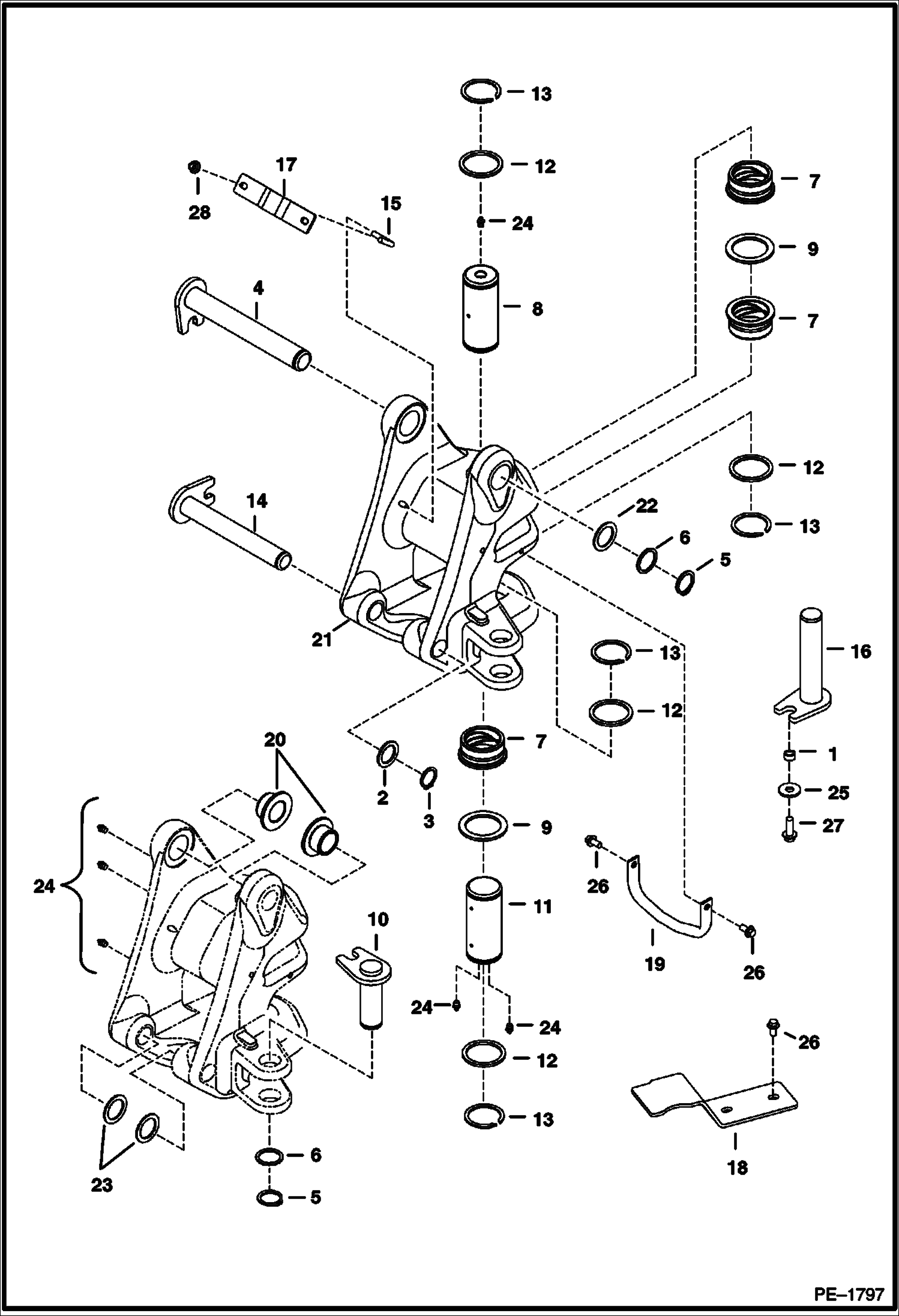 Схема запчастей Bobcat 430 - SWING FRAME WORK EQUIPMENT