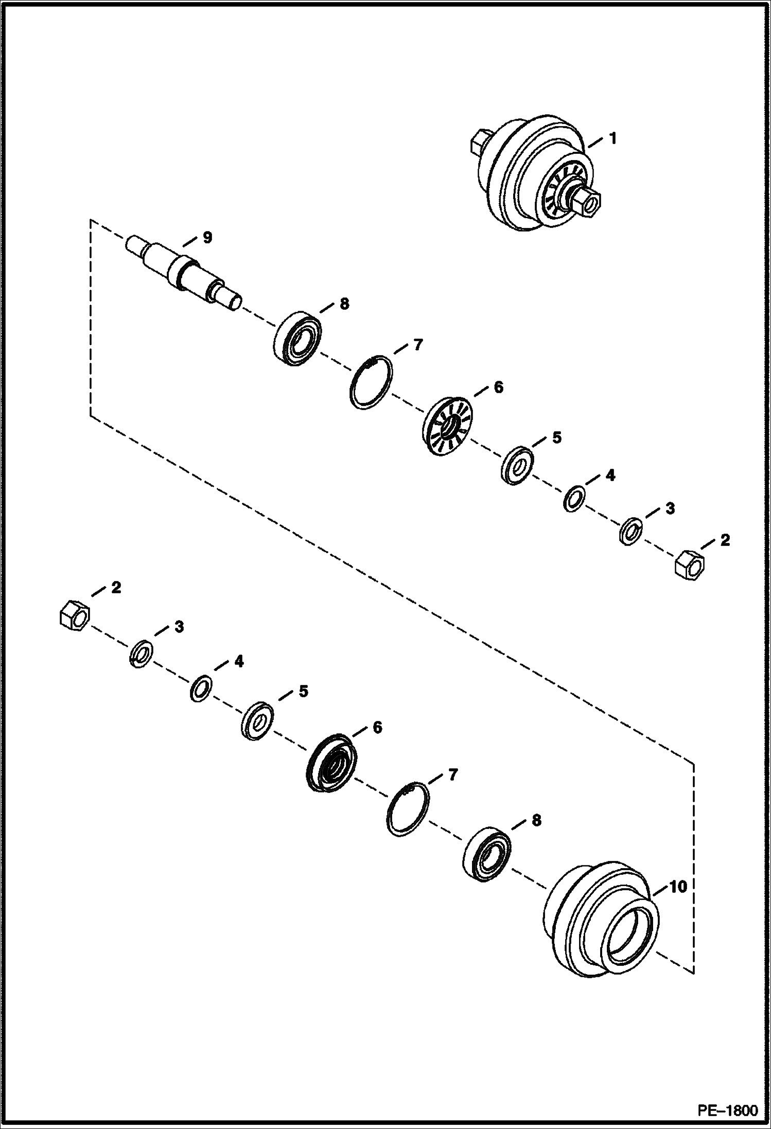 Схема запчастей Bobcat 322 - TRACK ROLLER (S/N 2239 & Above, 2240 & Above) UNDERCARRIAGE