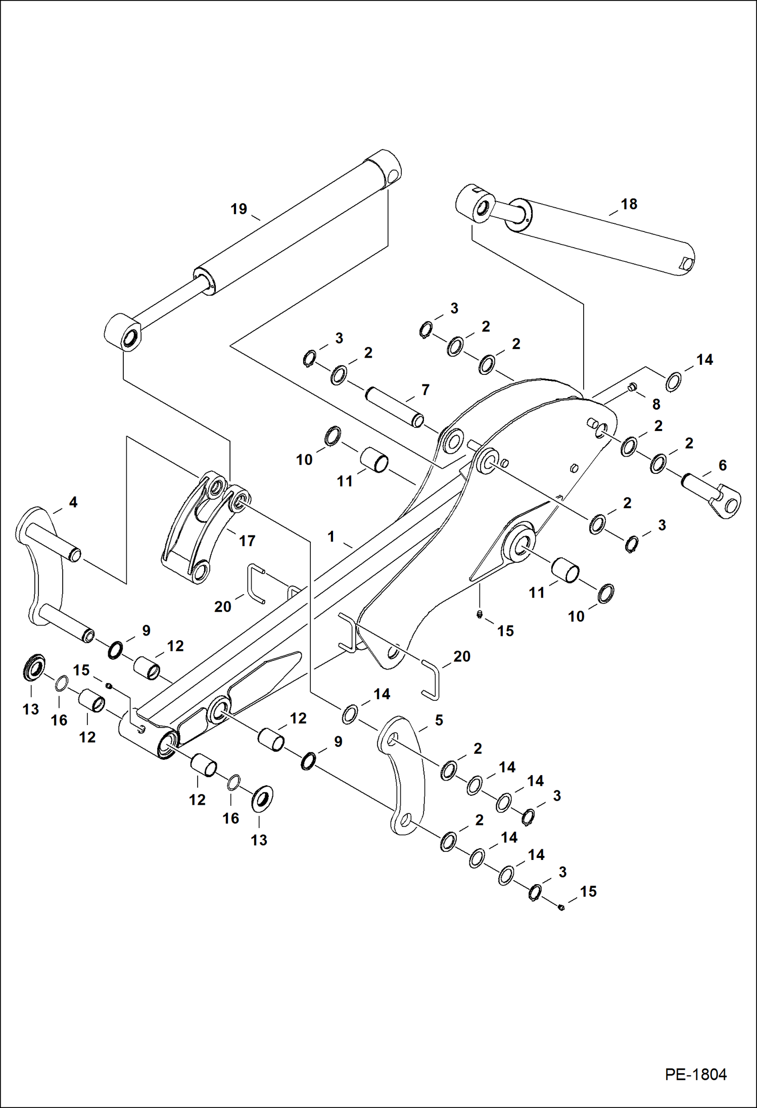 Схема запчастей Bobcat 329 - ARM WORK EQUIPMENT