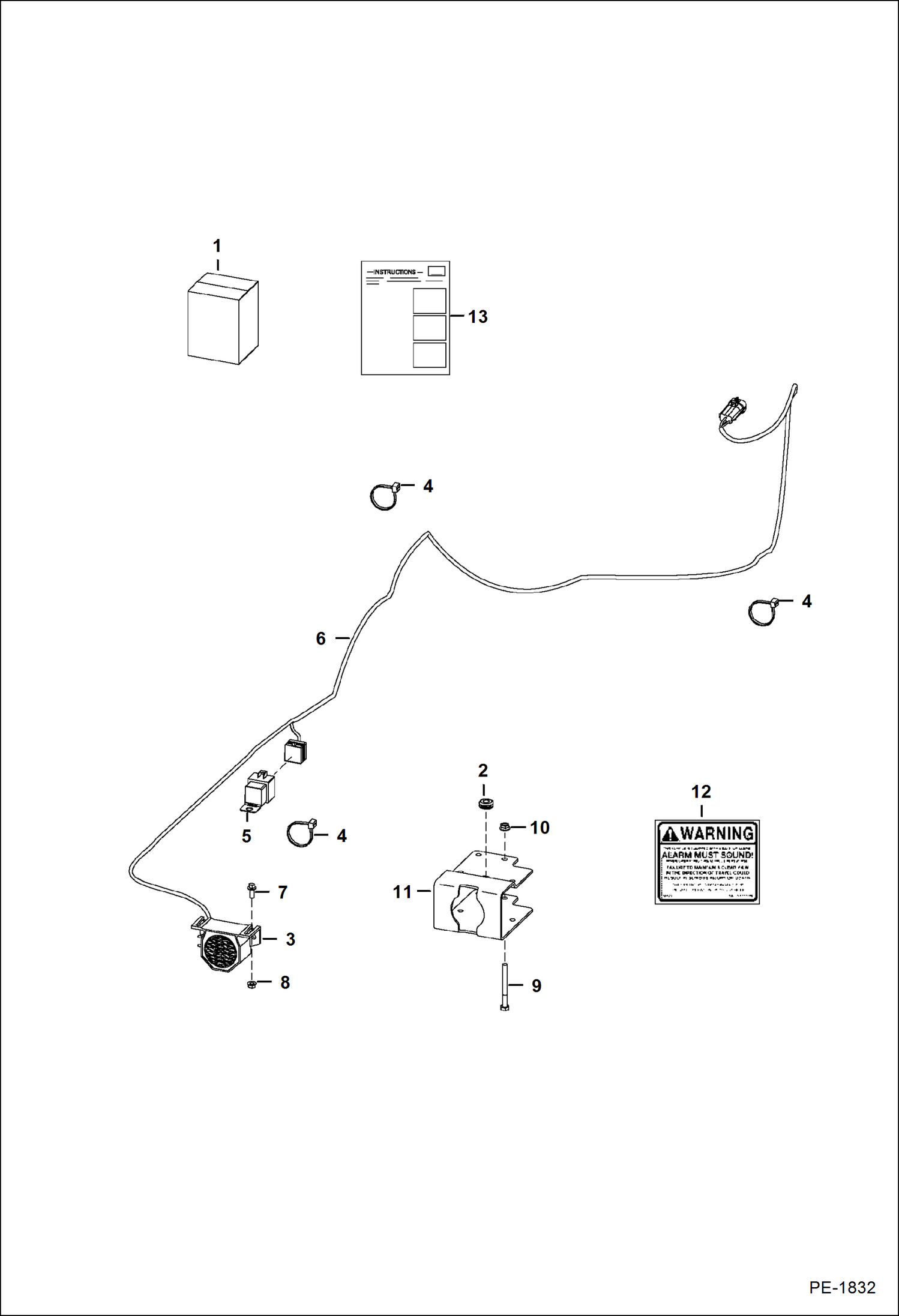 Схема запчастей Bobcat 5600 - BACK-UP ALARM ACCESSORIES & OPTIONS