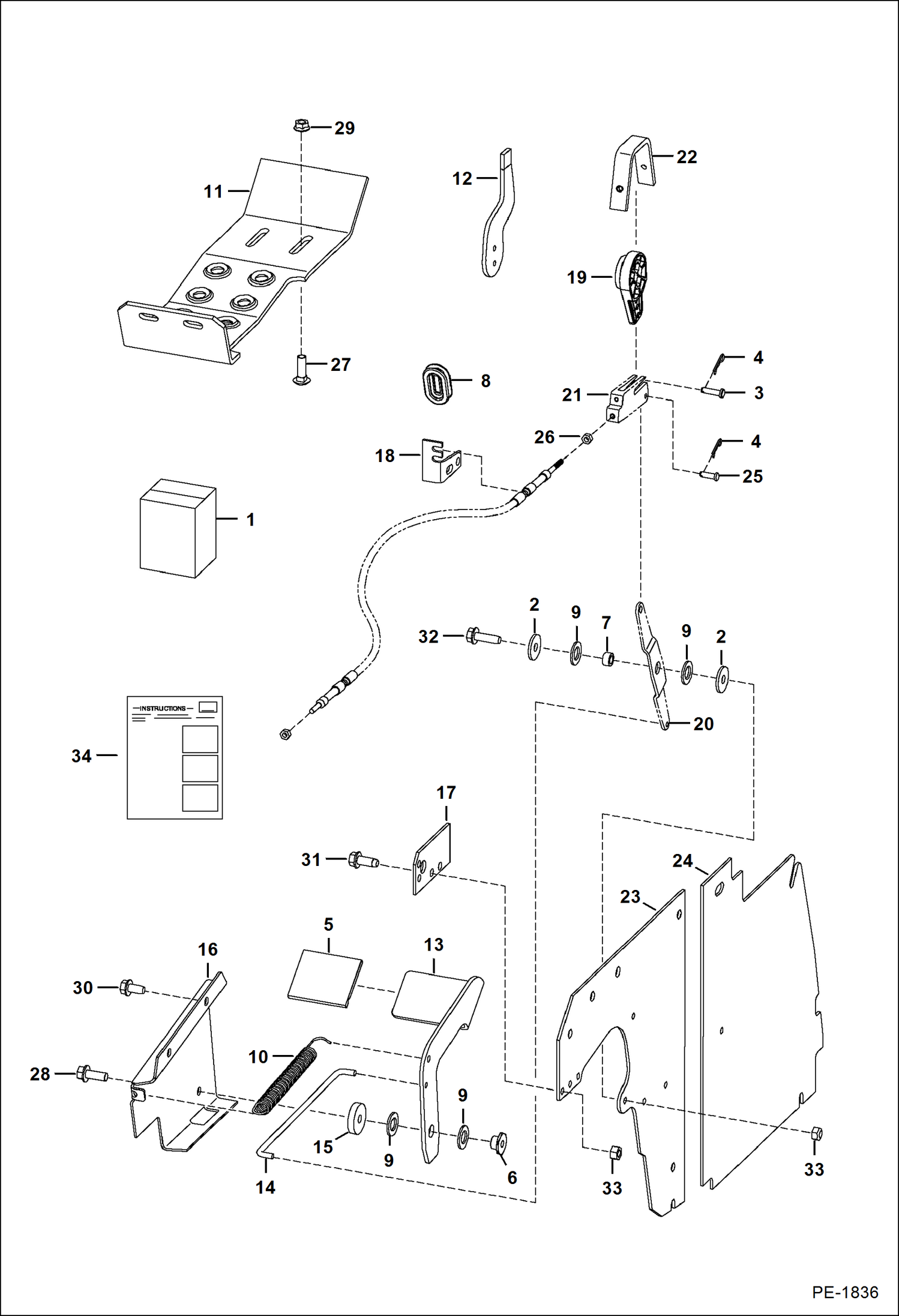 Схема запчастей Bobcat 800s - FOOT THROTTLE KIT ACCESSORIES & OPTIONS