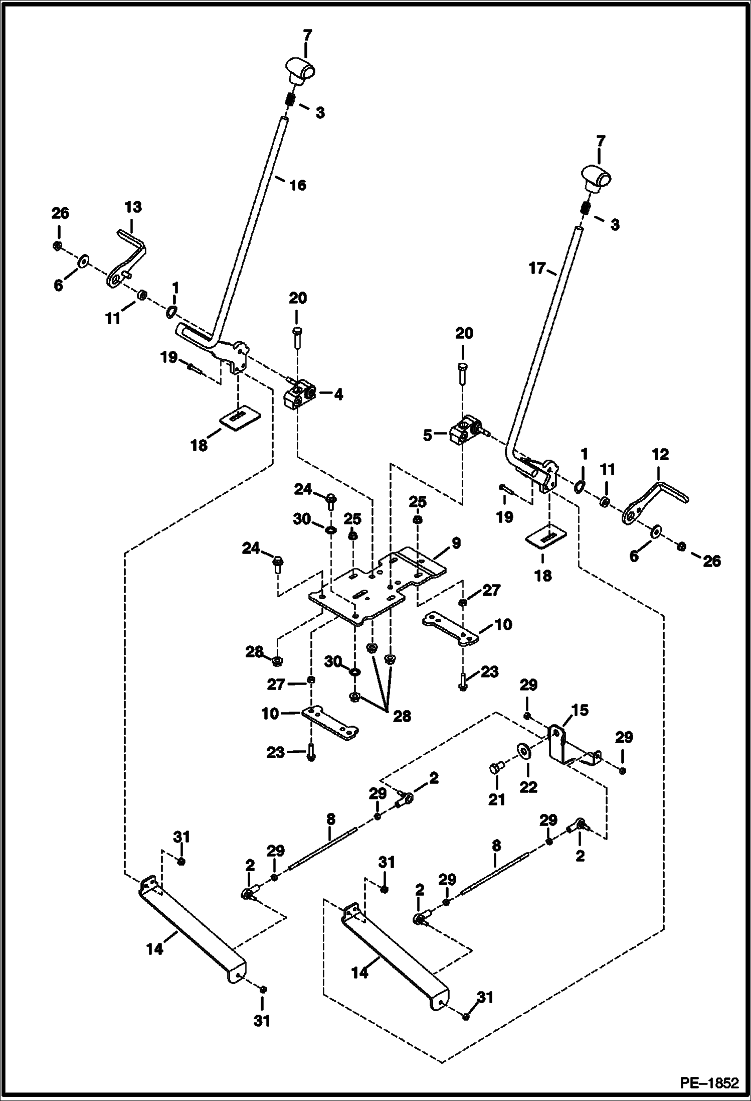 Схема запчастей Bobcat 337 - CONTROLS (Travel) CONTROLS