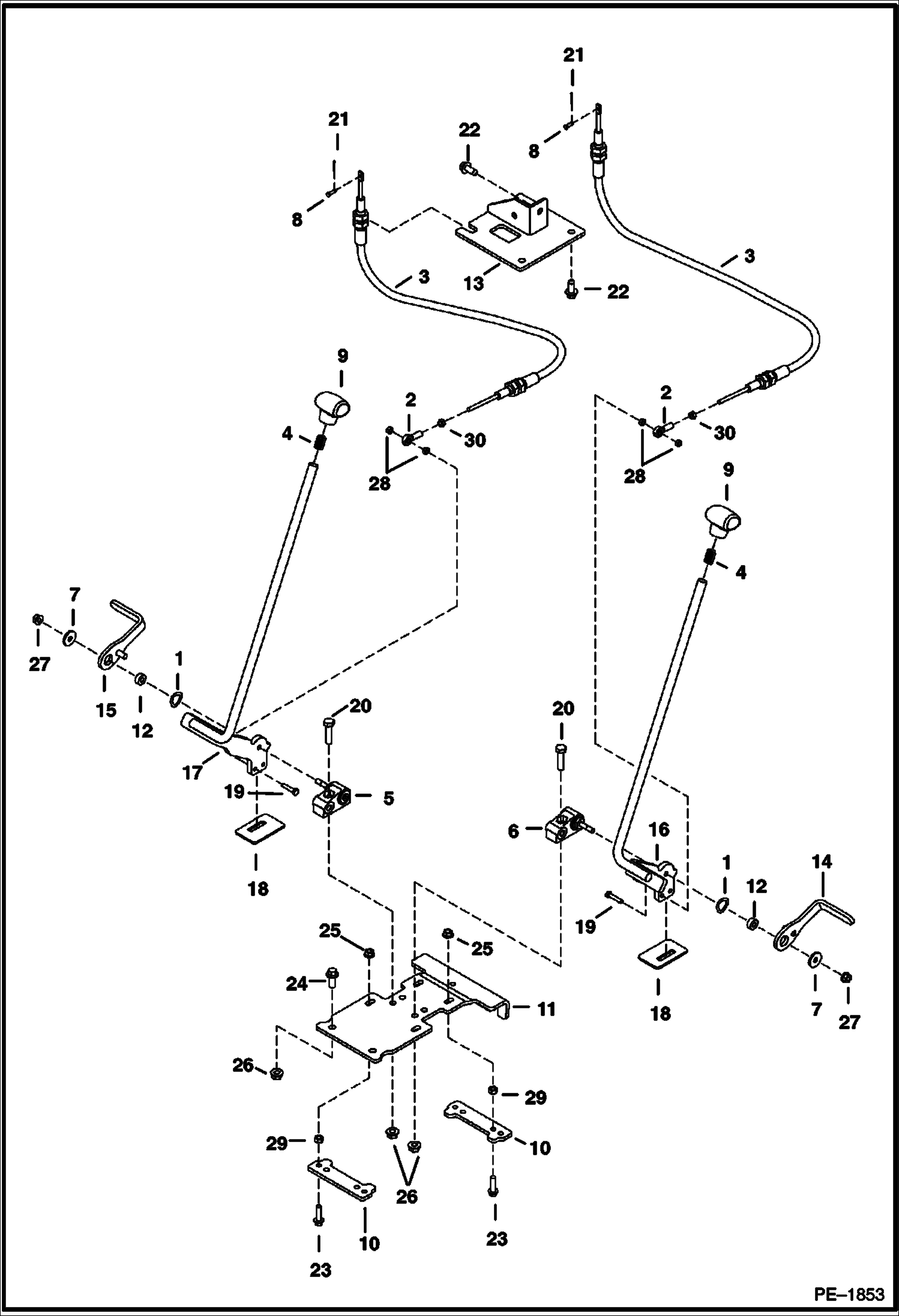 Схема запчастей Bobcat 325 - CONTROLS (Travel) (S/N 232312834 & Above and 232412646 & Above) CONTROLS