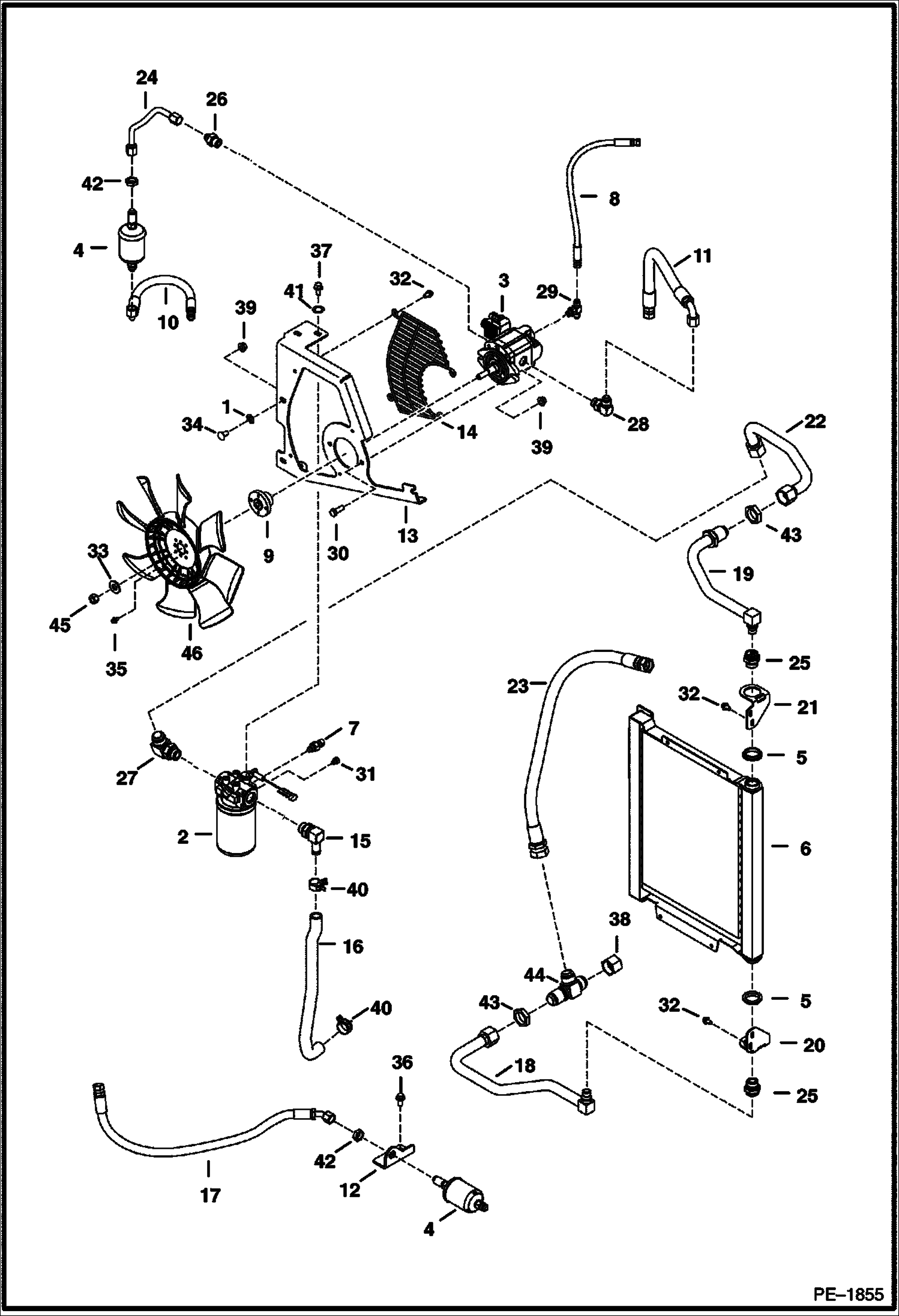 Схема запчастей Bobcat 430 - HYDRAULIC CIRCUITRY (Cooler/Filter) HYDRAULIC/HYDROSTATIC SYSTEM