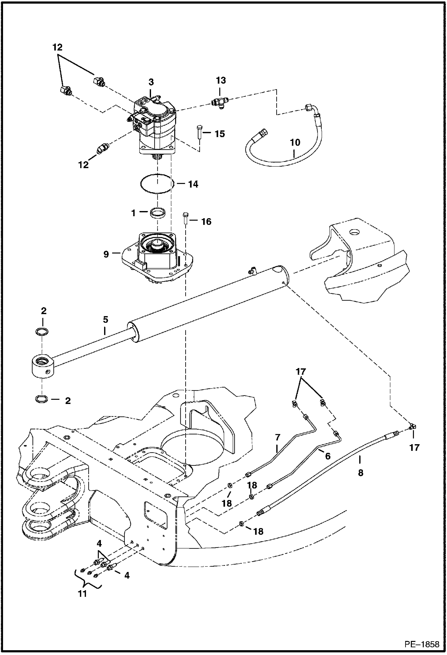 Схема запчастей Bobcat 430 - HYDRAULIC CIRCUITRY (Upper) HYDRAULIC/HYDROSTATIC SYSTEM