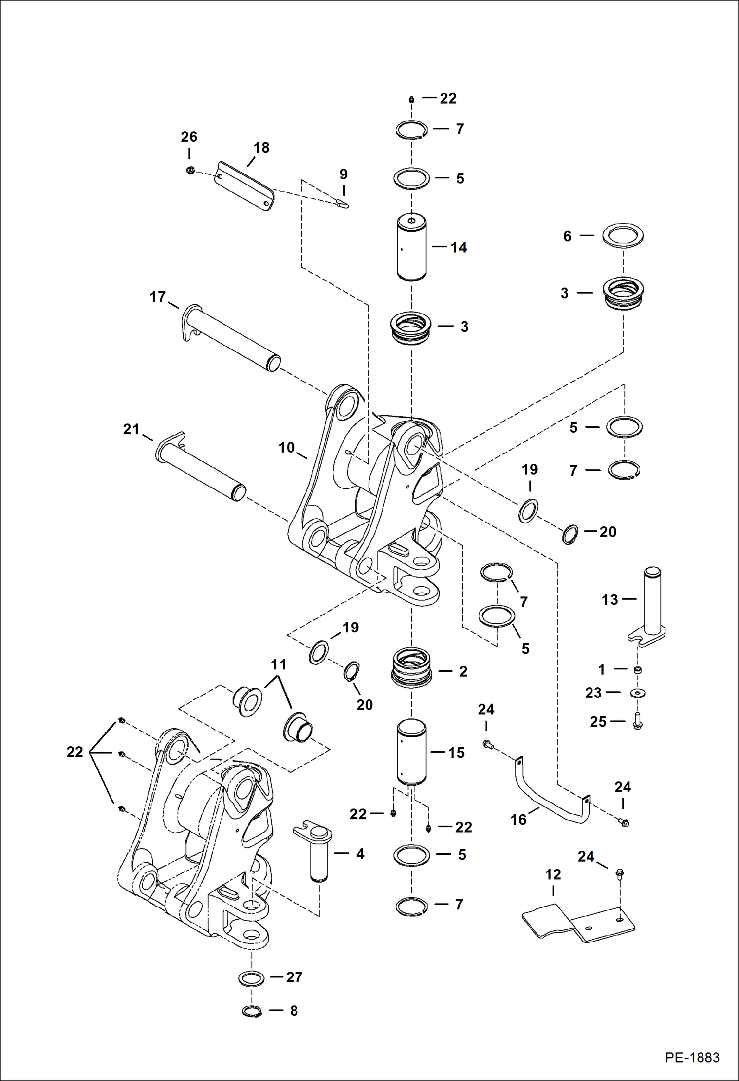 Схема запчастей Bobcat 435 - SWING FRAME WORK EQUIPMENT