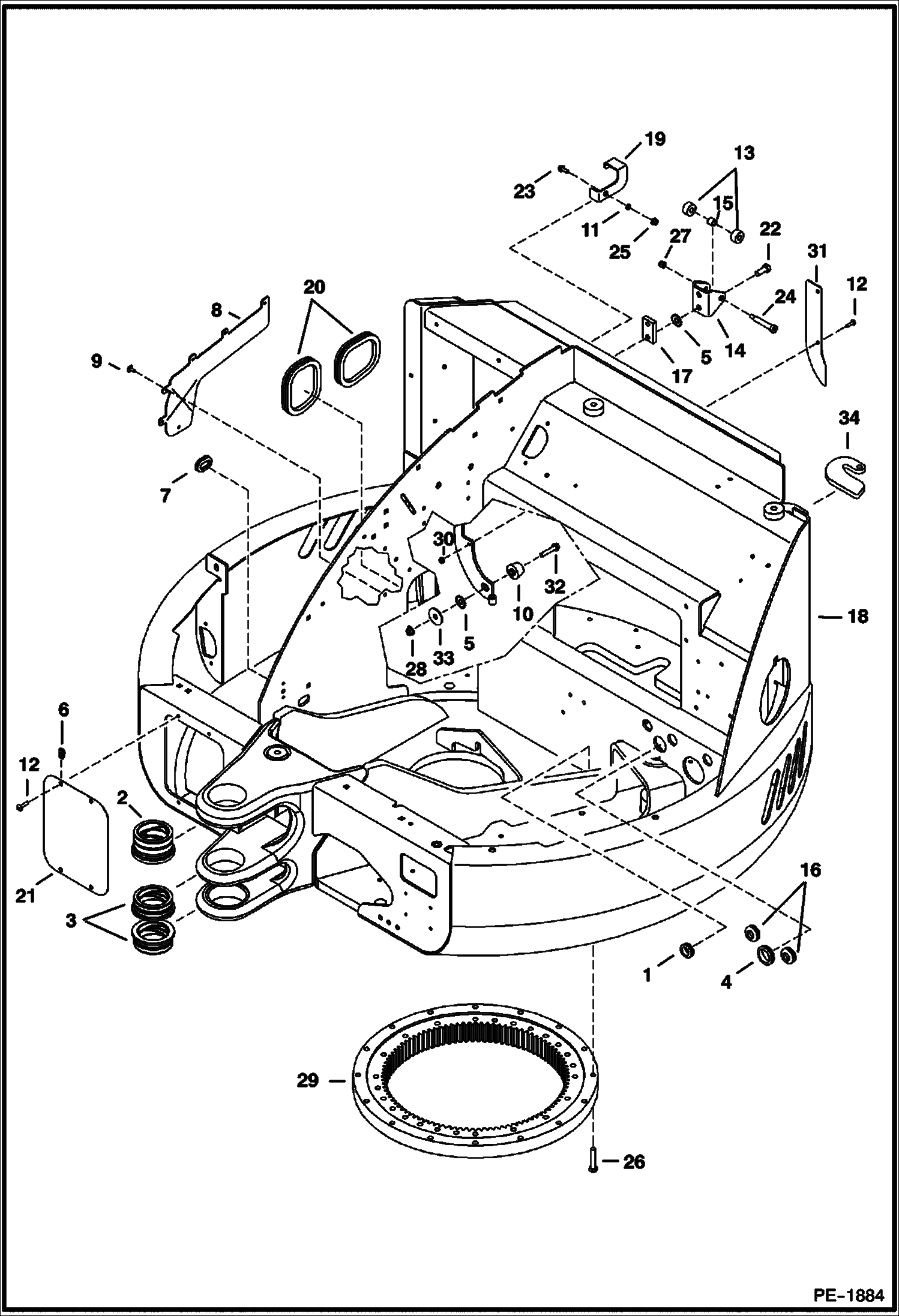 Схема запчастей Bobcat 435 - UPPERSTRUCTURE MAIN FRAME